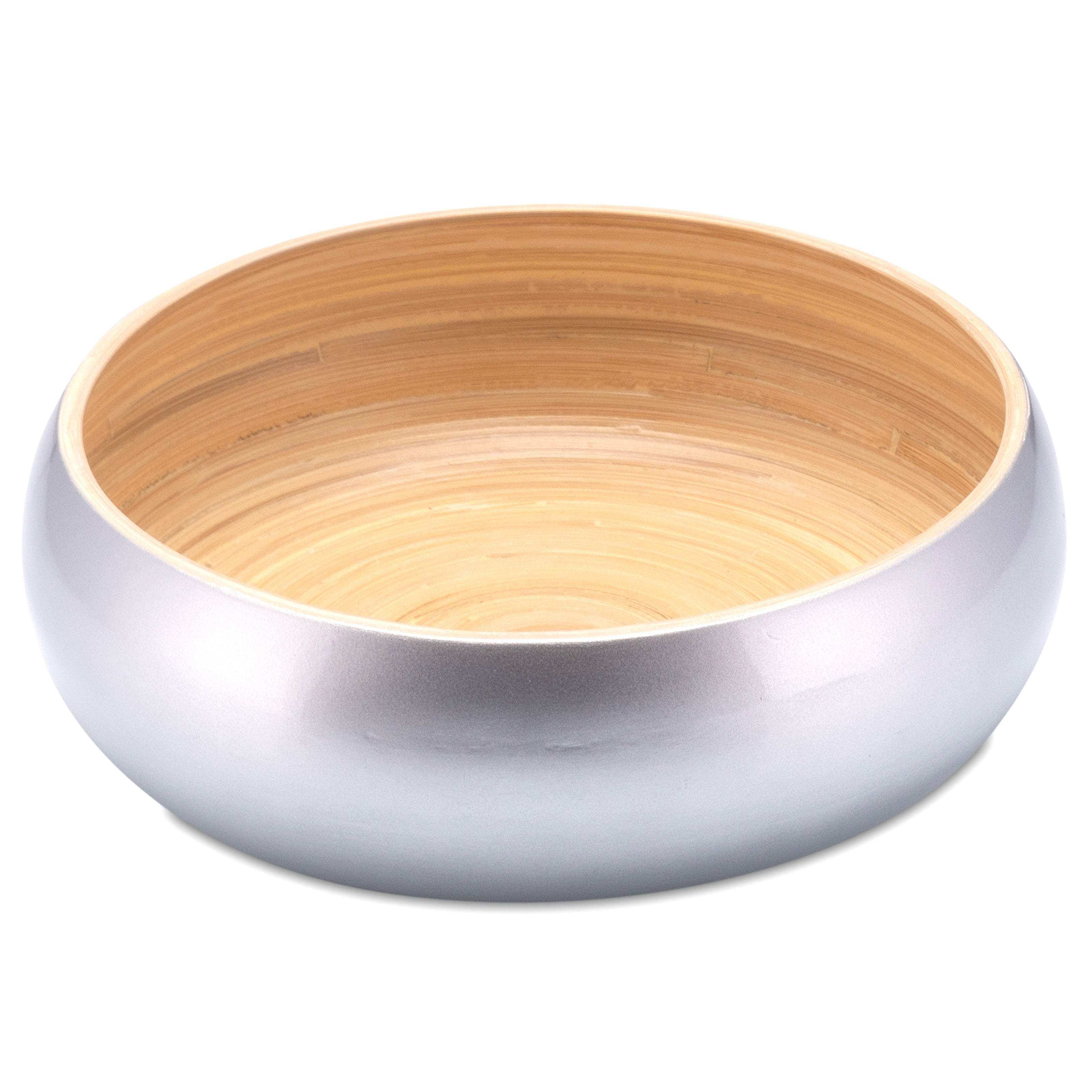 Obstschale aus Bambus Holz – Dekoschale mit glänzender metallic Lackierung - Decorasian.eu