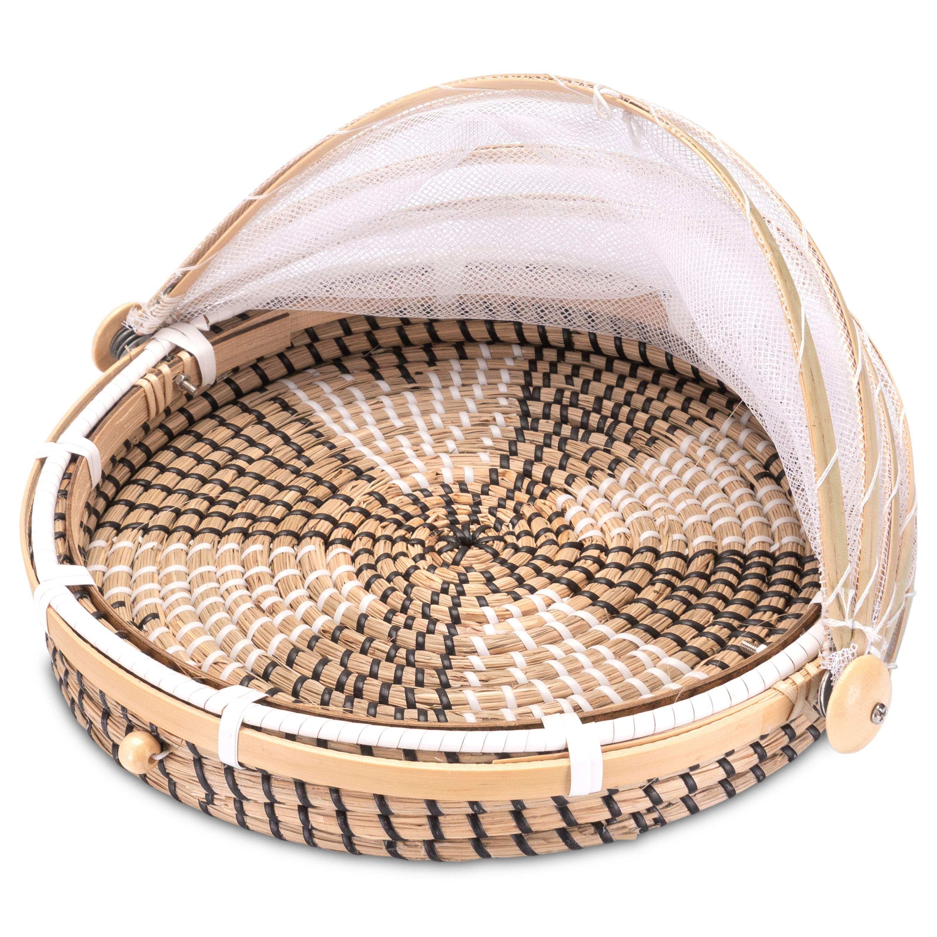 Serviertablett mit Insektenschutz, groß und rund - Decorasian.eu