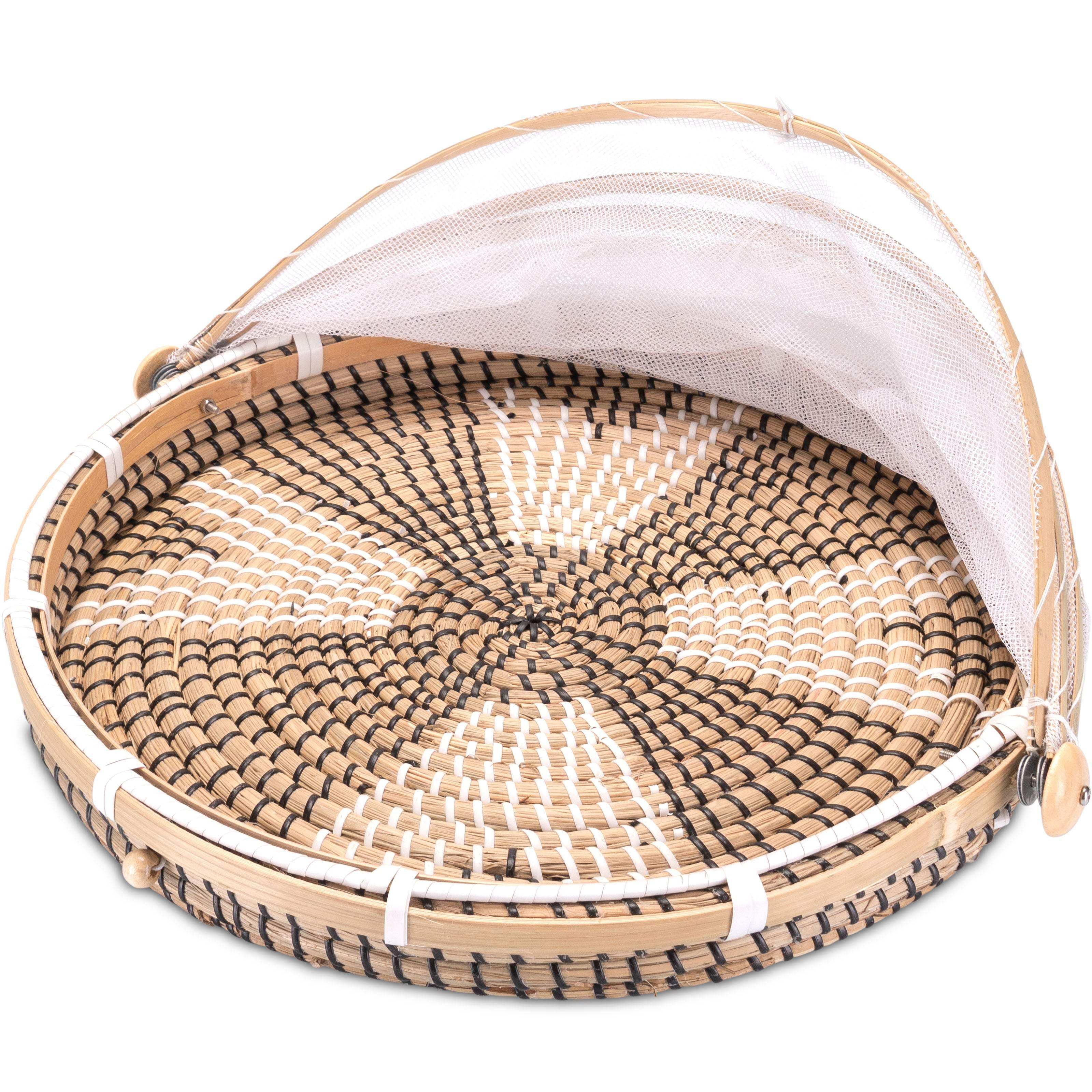 Serviertablett mit Insektenschutz, groß und rund - Decorasian.eu