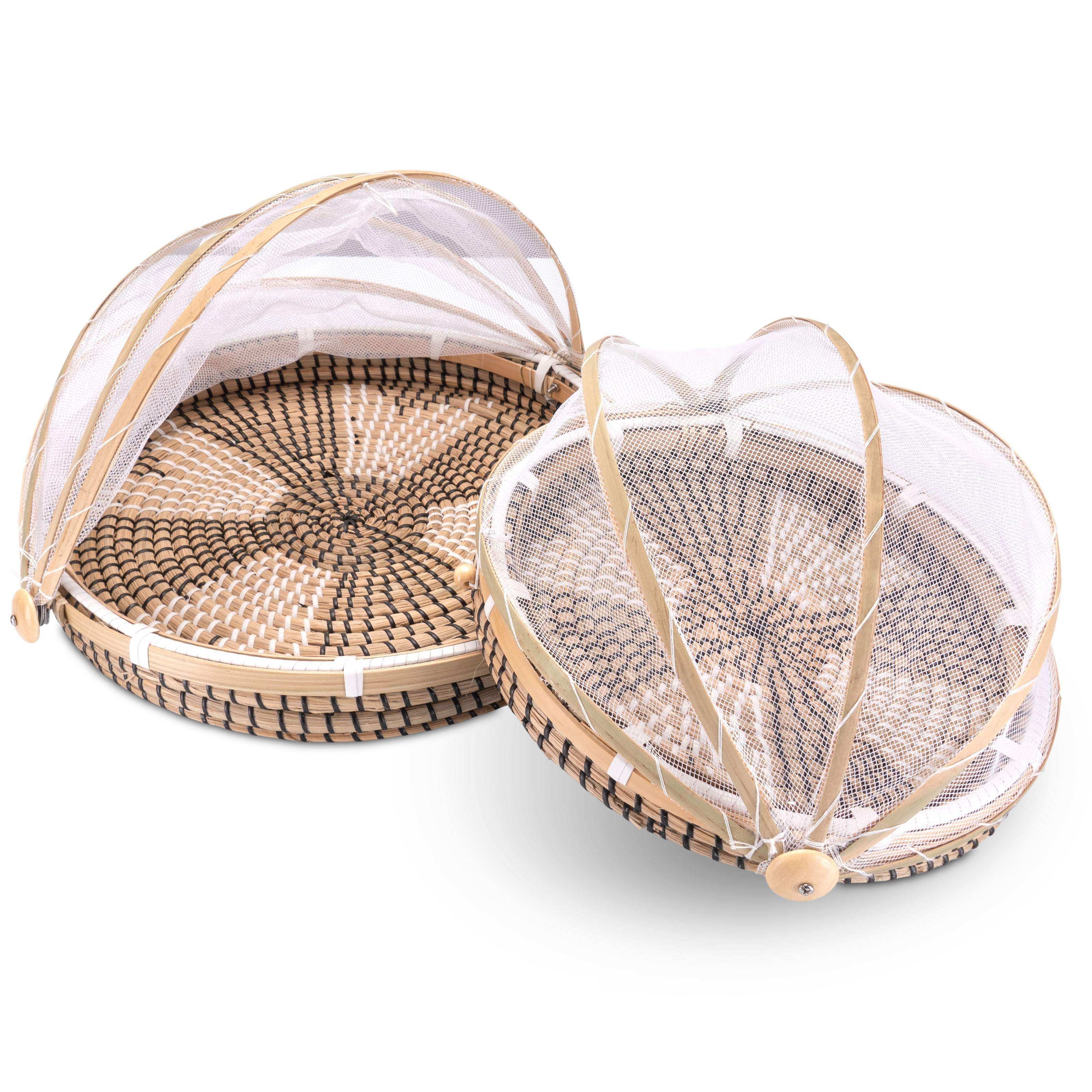 Serviertablett mit Insektenschutz, groß und rund - Decorasian.eu
