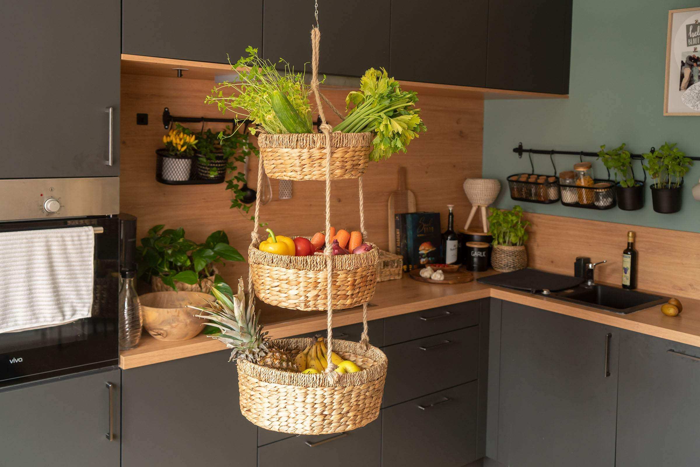 Hängekorb für die Küche - Hänge Etagere für Obst - Decorasian.eu