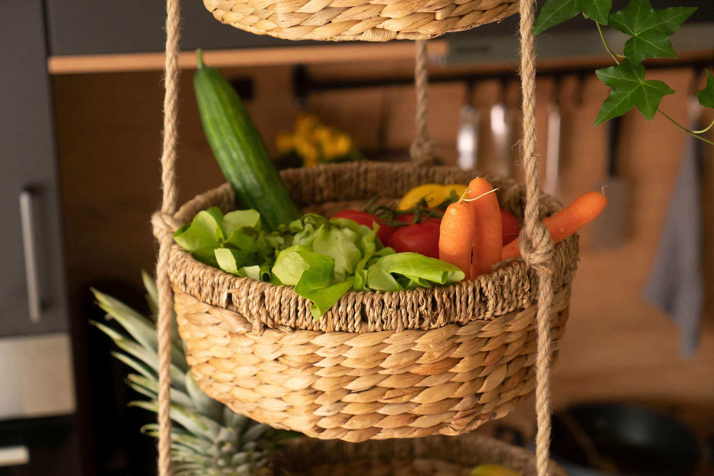 Hängekorb für die Küche - Hänge Etagere für Obst - Decorasian.eu