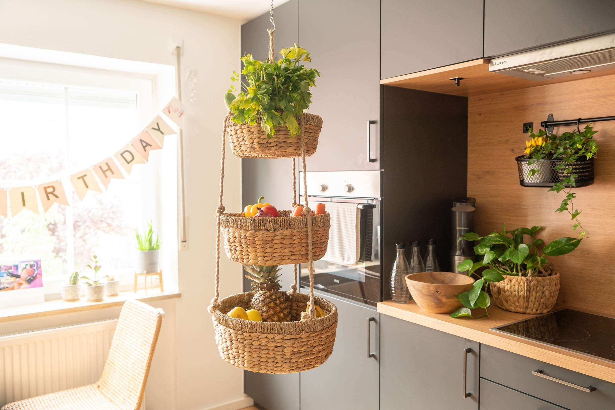 Hängekorb für die Küche - Hänge Etagere für Obst - Decorasian.eu