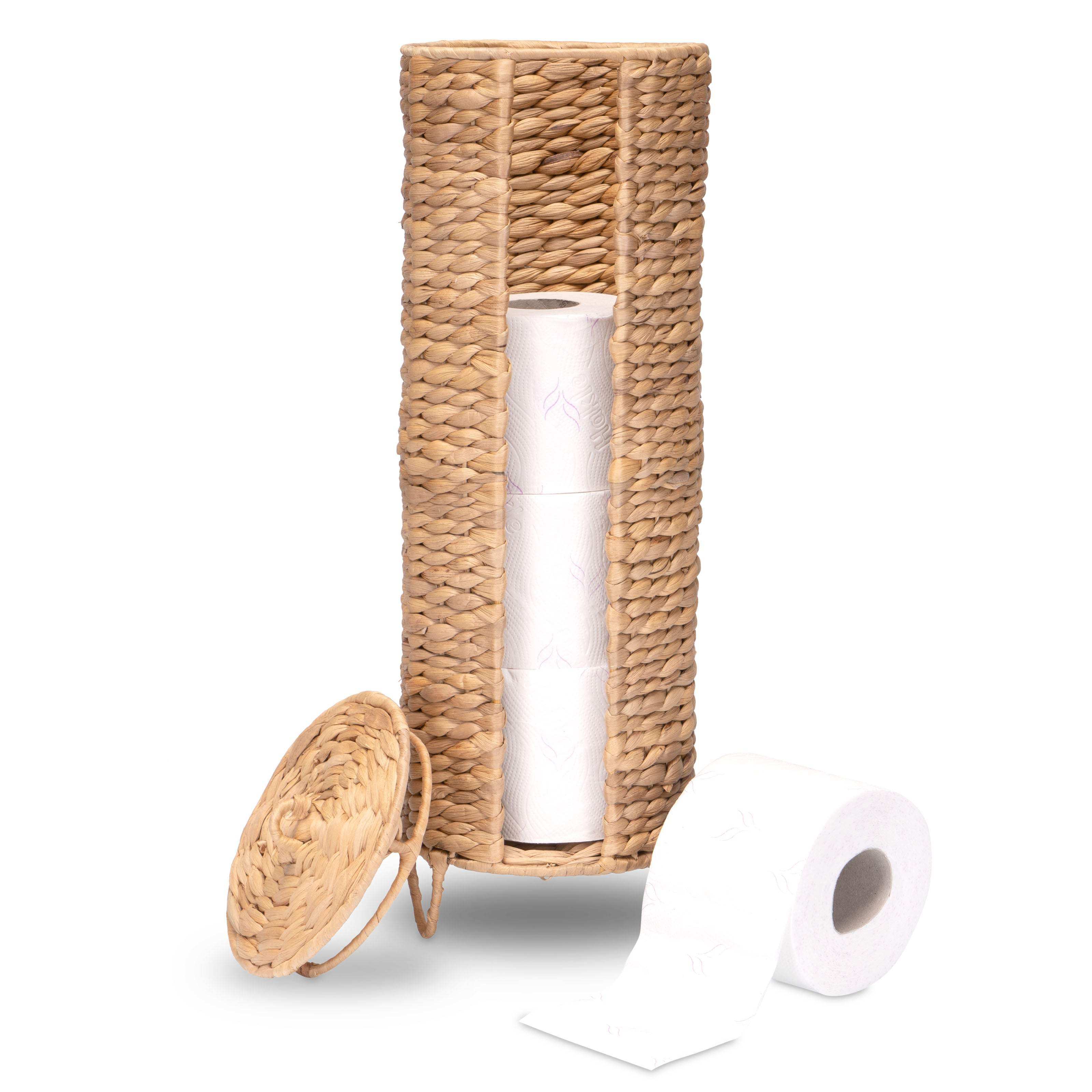 Toilettenpapieraufbewahrung für 4 WC Rollen, geflochten aus Wasserhyazinthe - Decorasian.eu
