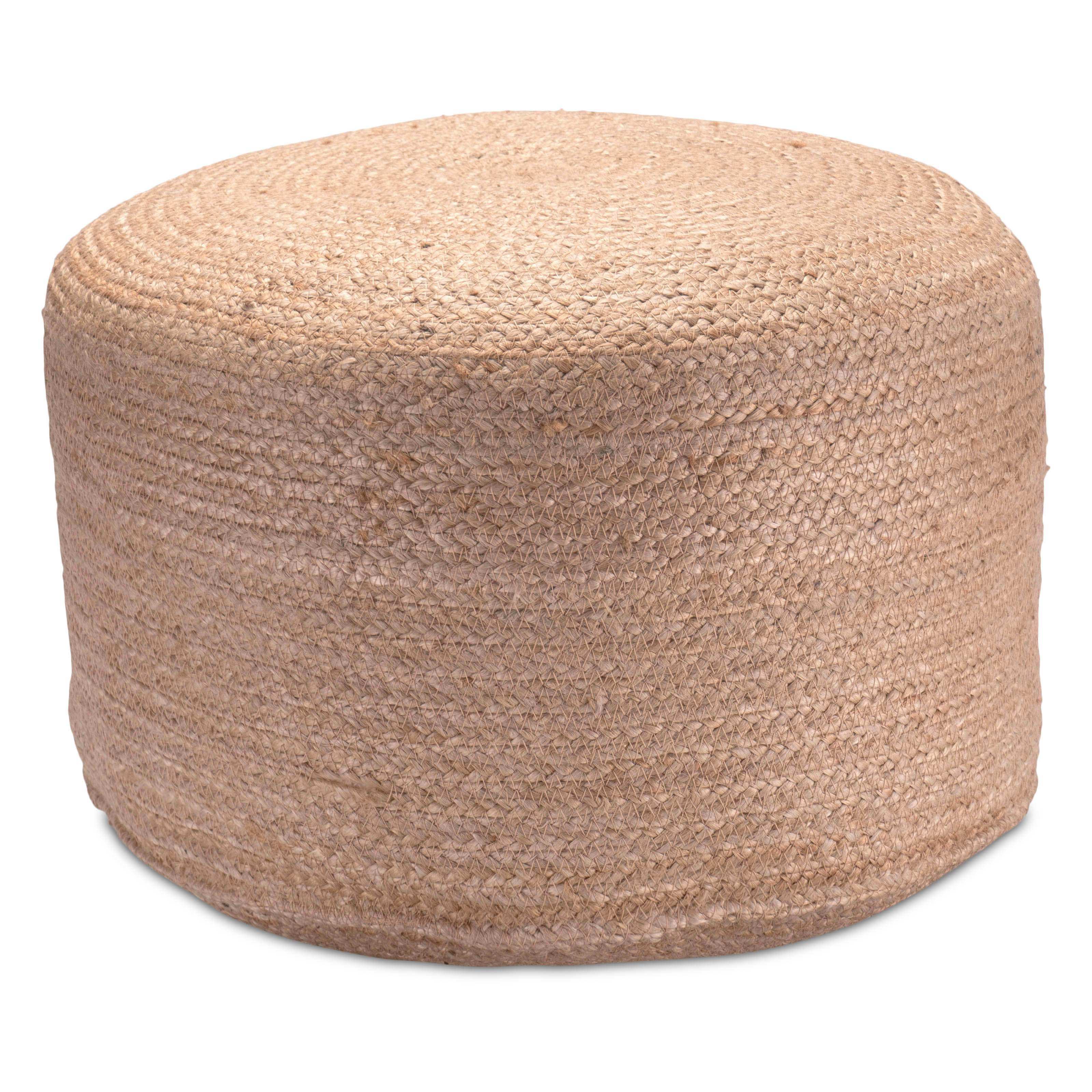 Runder Jute Pouf im Boho Stil - Decorasian.eu