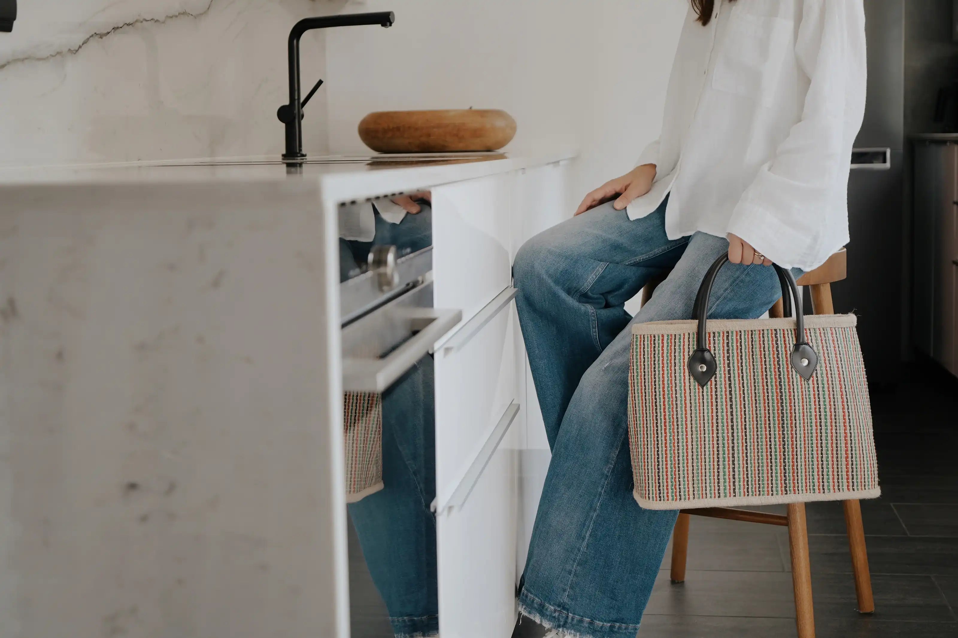 Palmblatt Shopping-Tasche – 40×18×30cm „Ibiza“