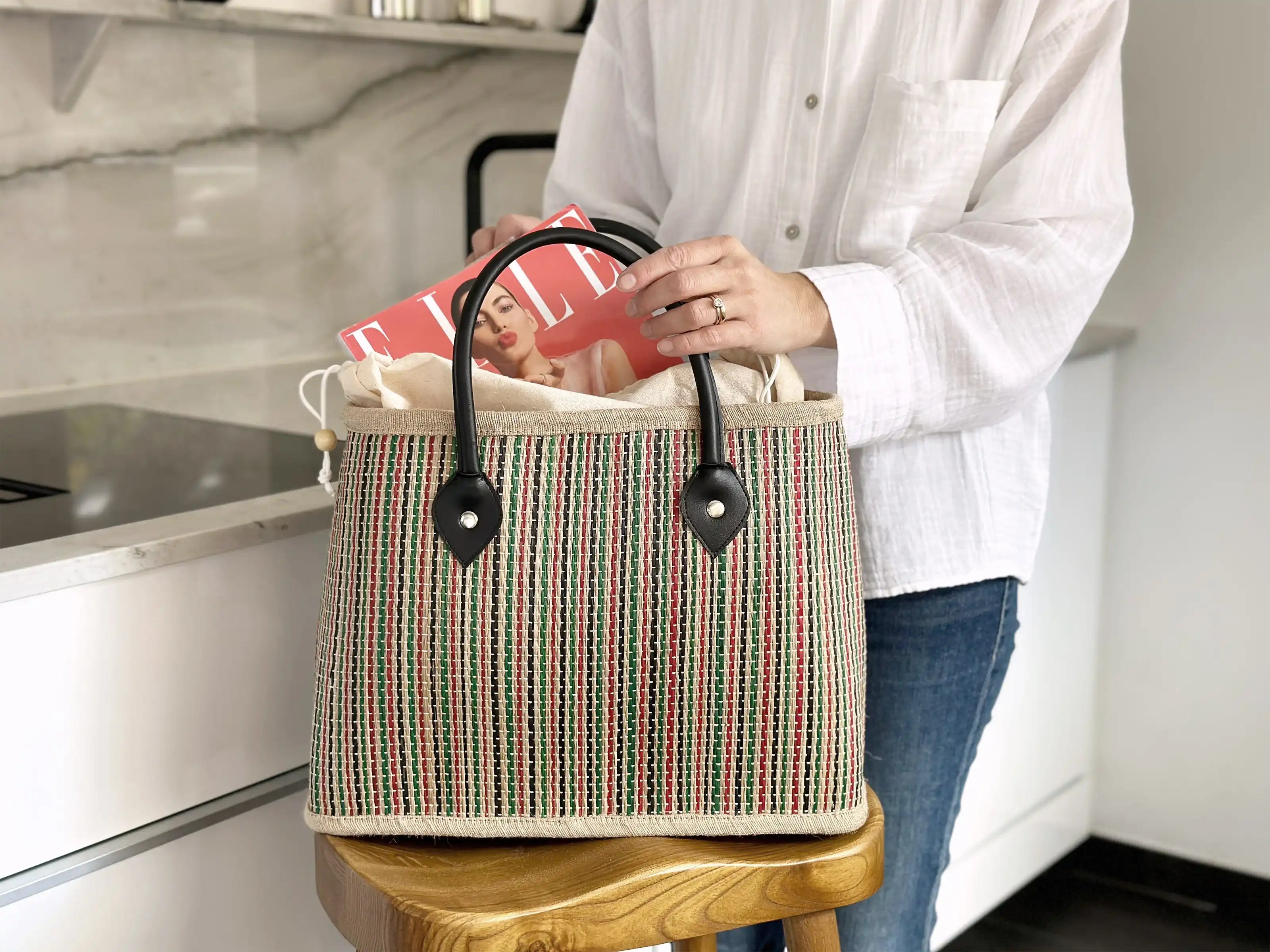 Palmblatt Shopping-Tasche – 40×18×30cm „Ibiza“