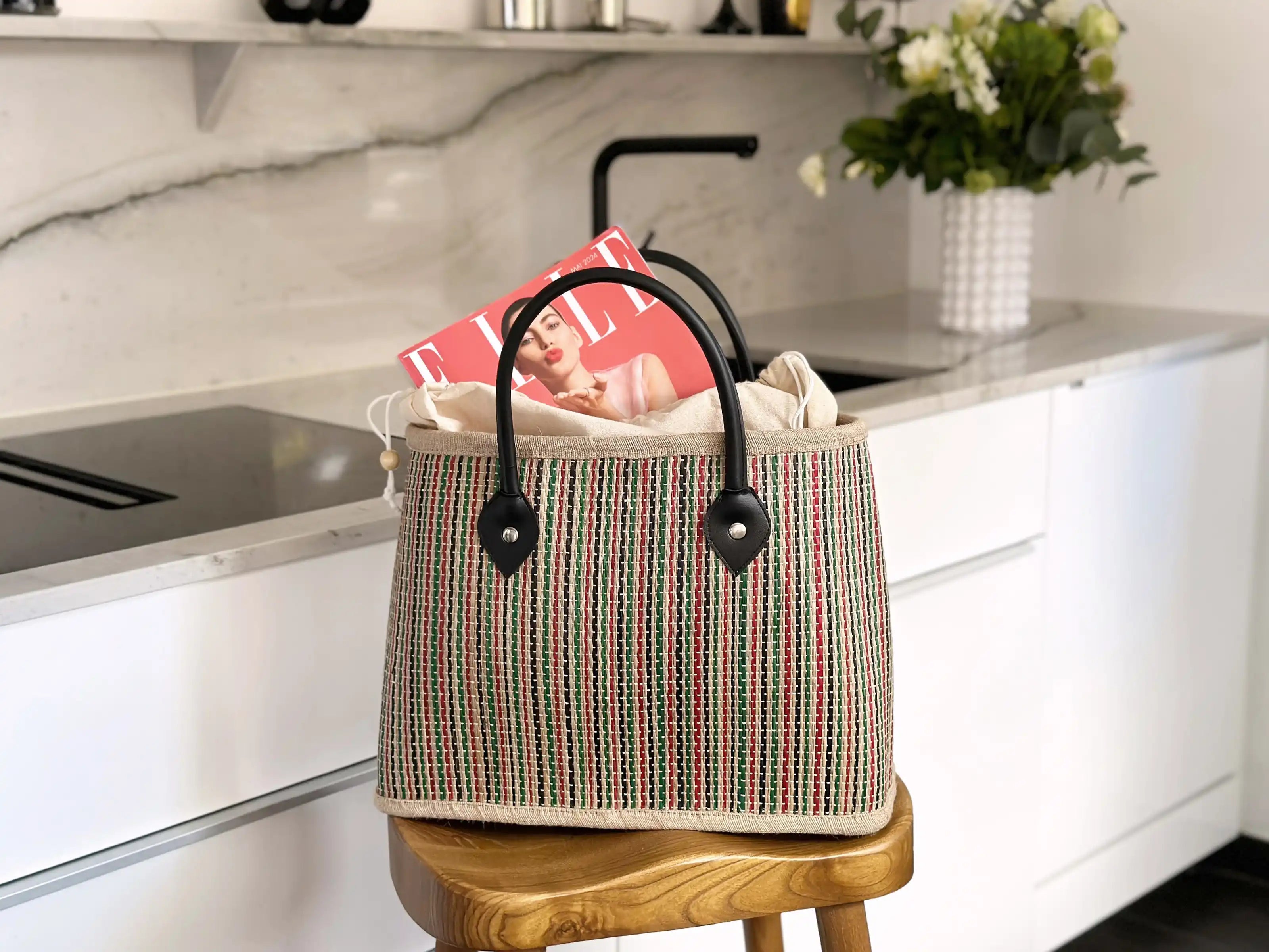 Palmblatt Shopping-Tasche – 40×18×30cm „Ibiza“