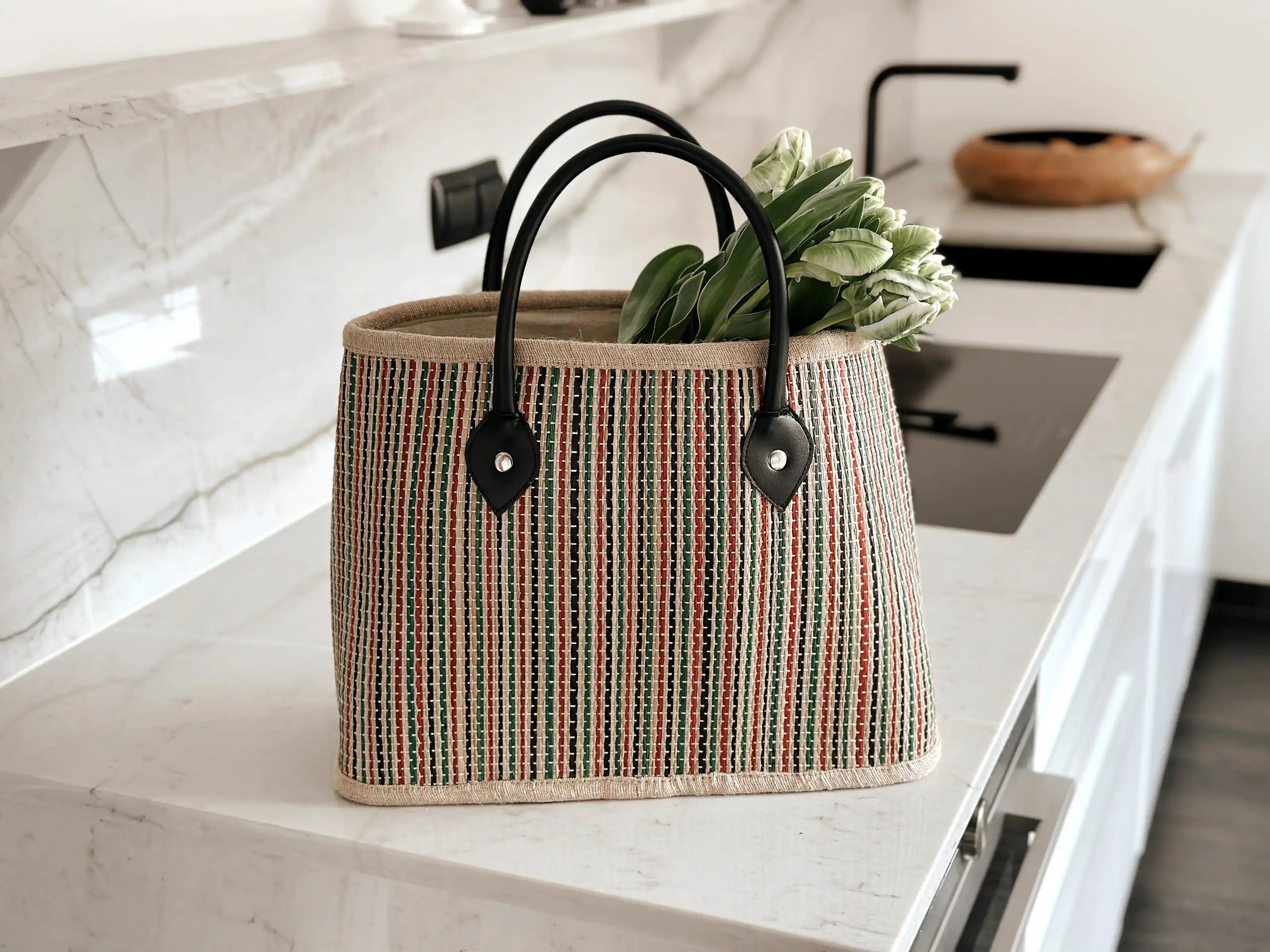 Palmblatt Shopping-Tasche – 40×18×30cm „Ibiza“