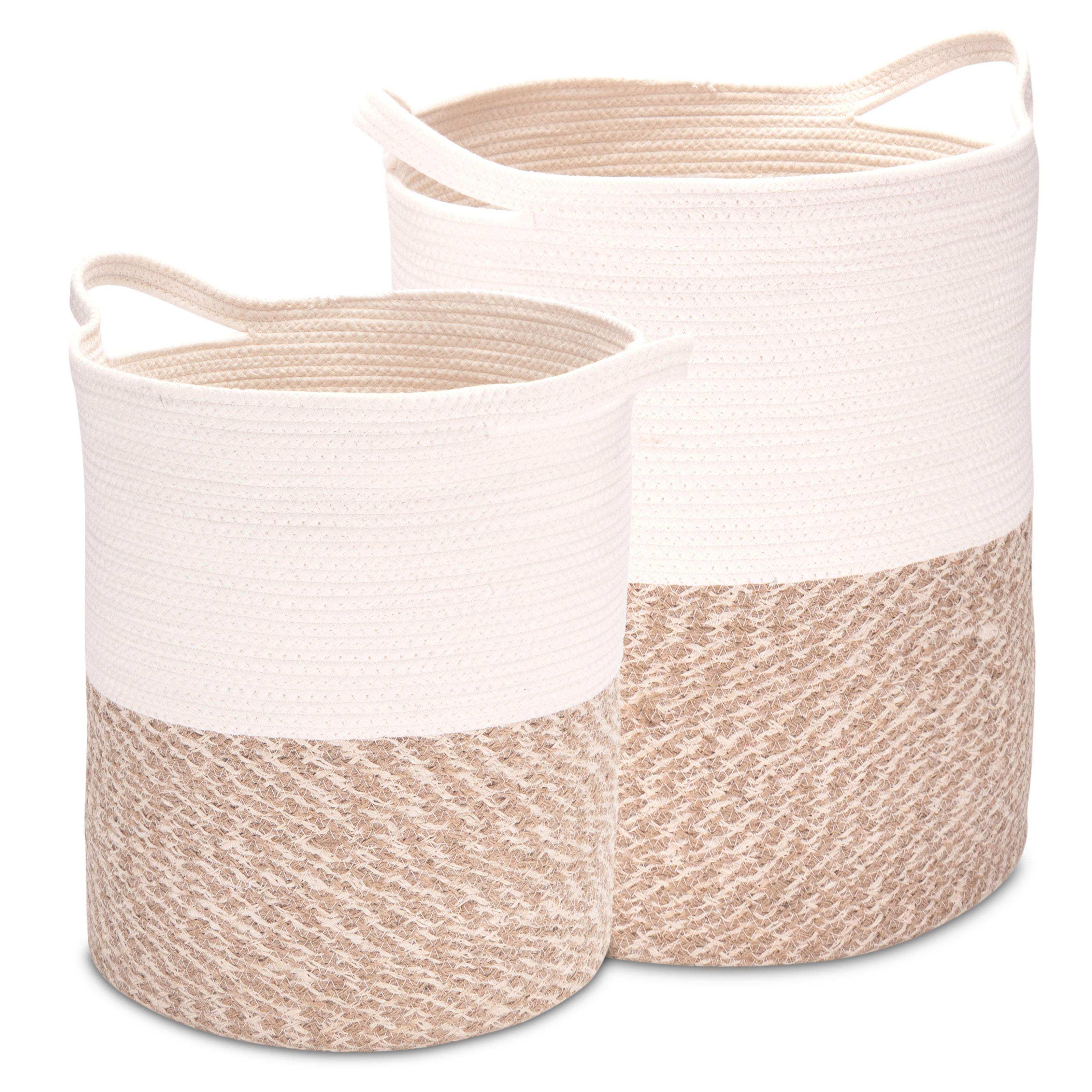 Großer Wäschekorb aus Jute und Baumwolle - Decorasian.eu