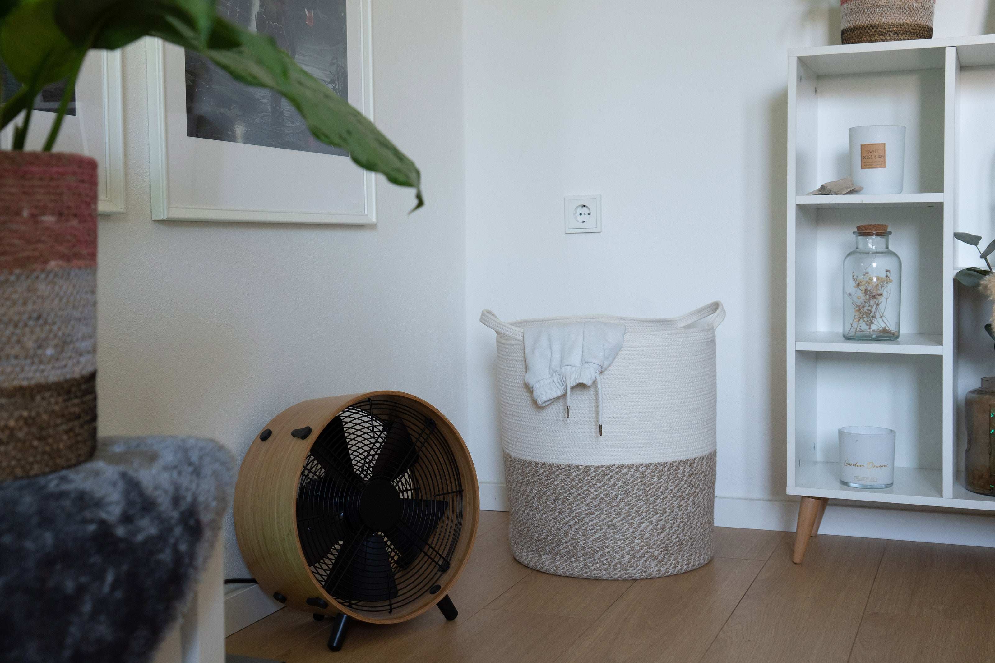 Großer Wäschekorb aus Jute und Baumwolle - Decorasian.eu