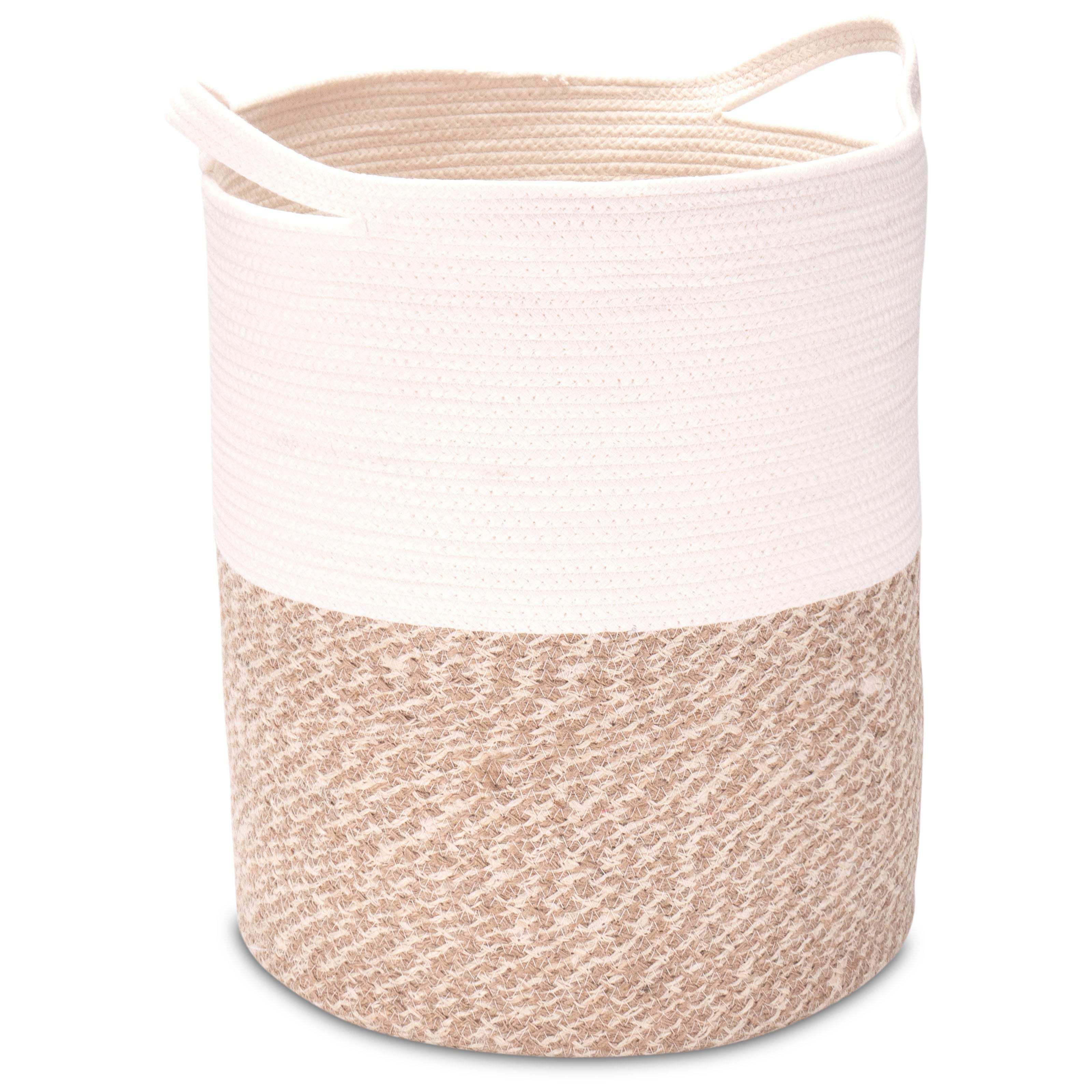 Großer Wäschekorb aus Jute und Baumwolle - Decorasian.eu