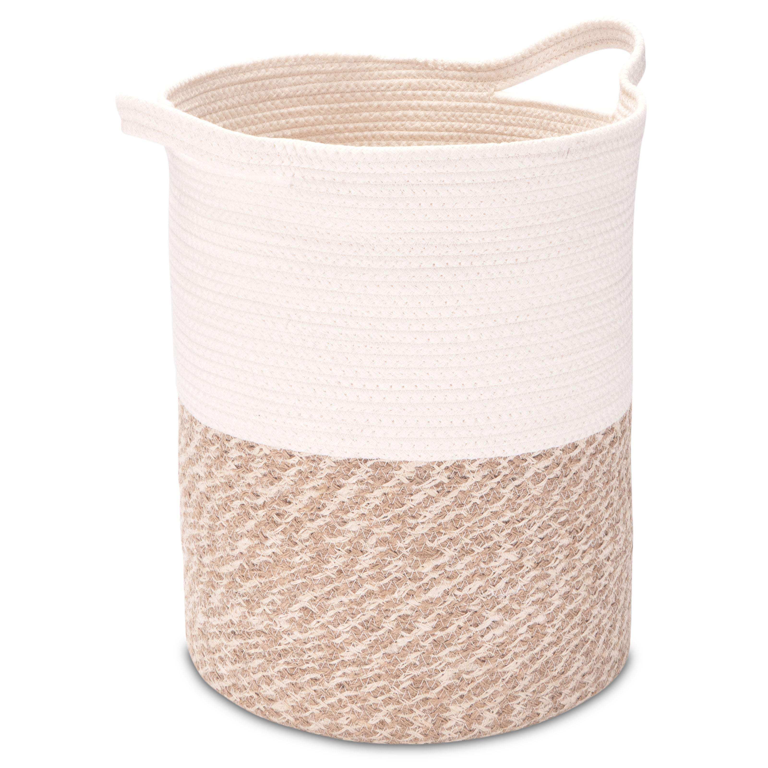 Großer Wäschekorb aus Jute und Baumwolle - Decorasian.eu