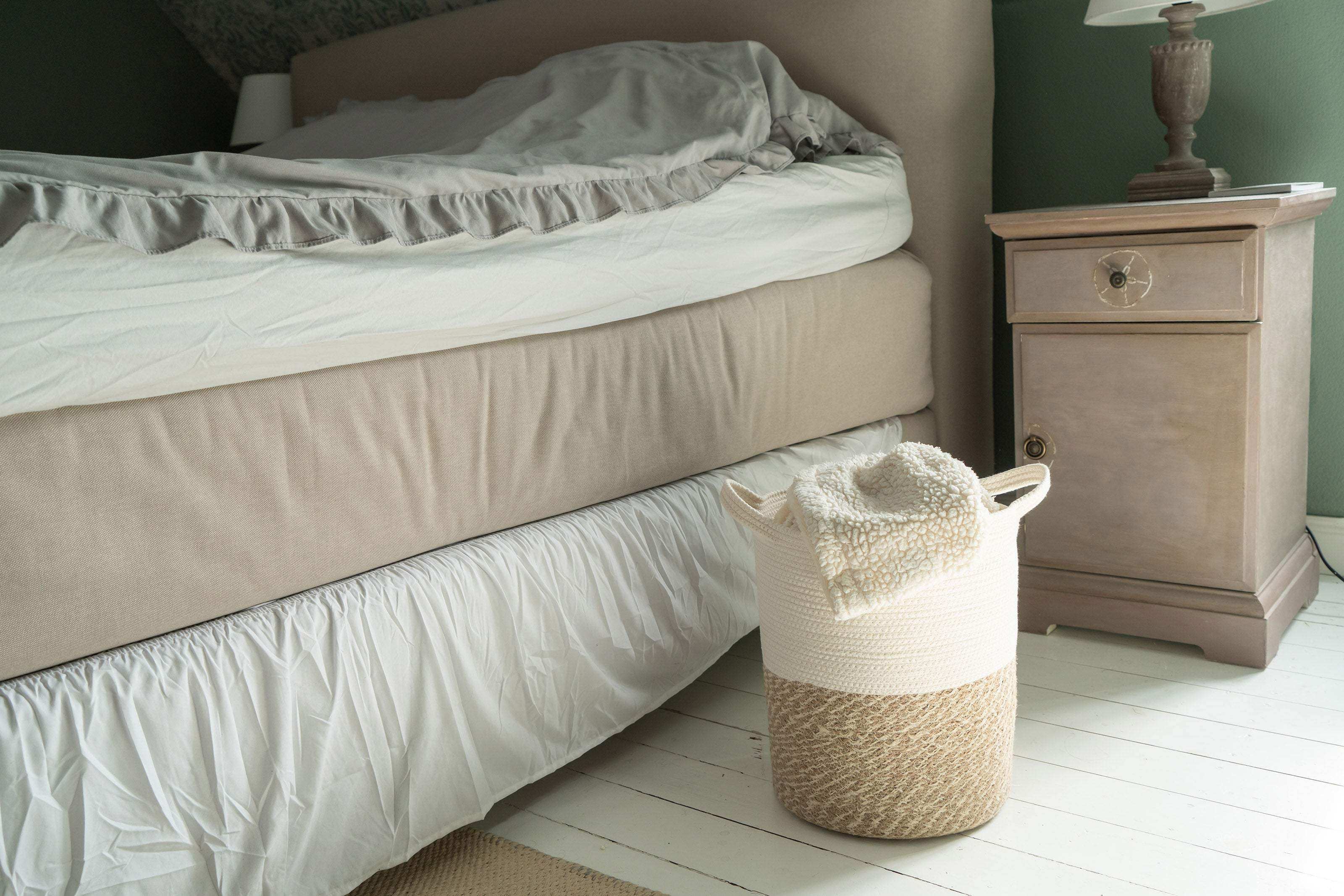 Großer Wäschekorb aus Jute und Baumwolle - Decorasian.eu