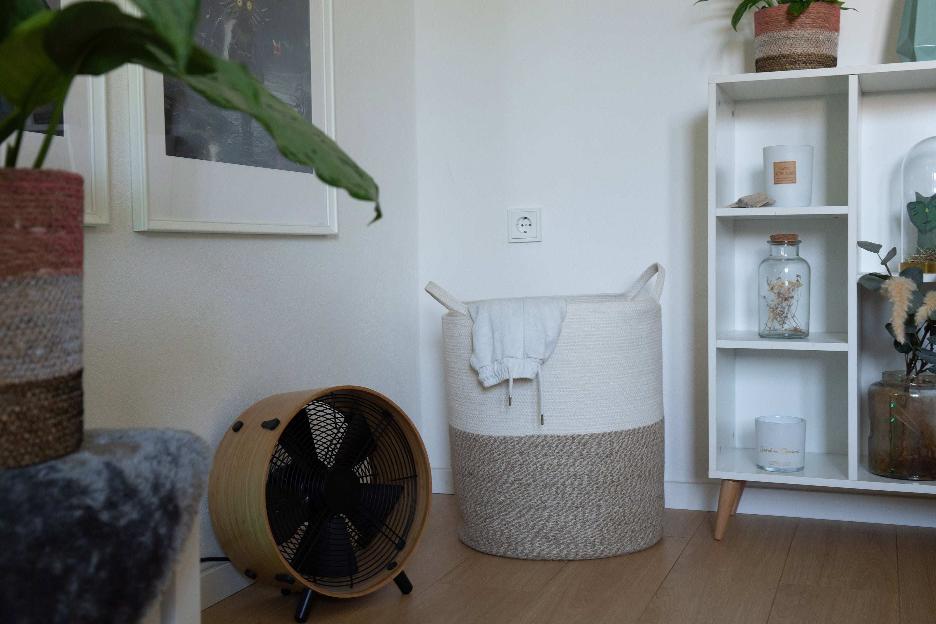 Großer Wäschekorb aus Jute und Baumwolle - Decorasian.eu