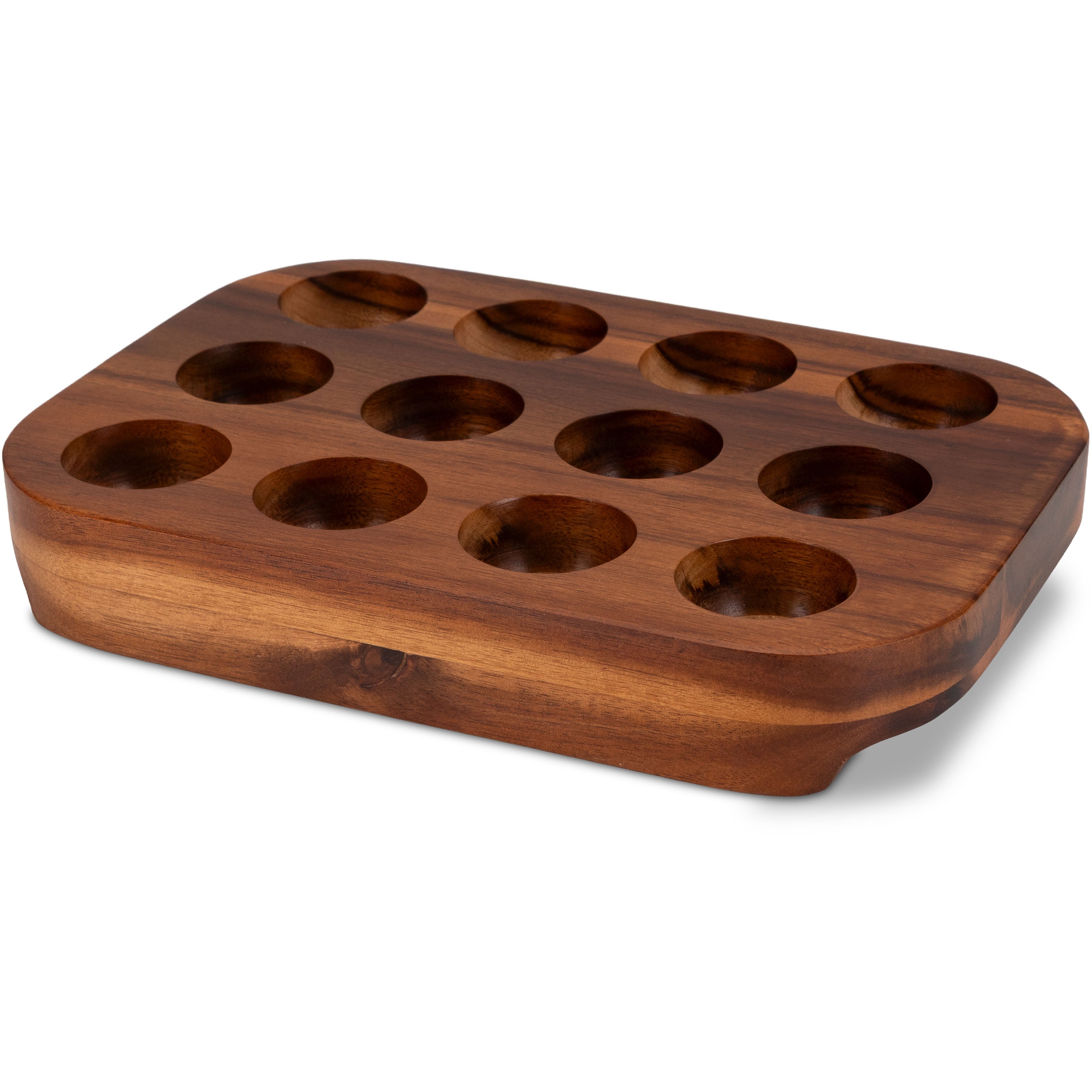 Massiver Eierhalter aus Akazienholz: Stilvolle Ordnung für 12 Eier