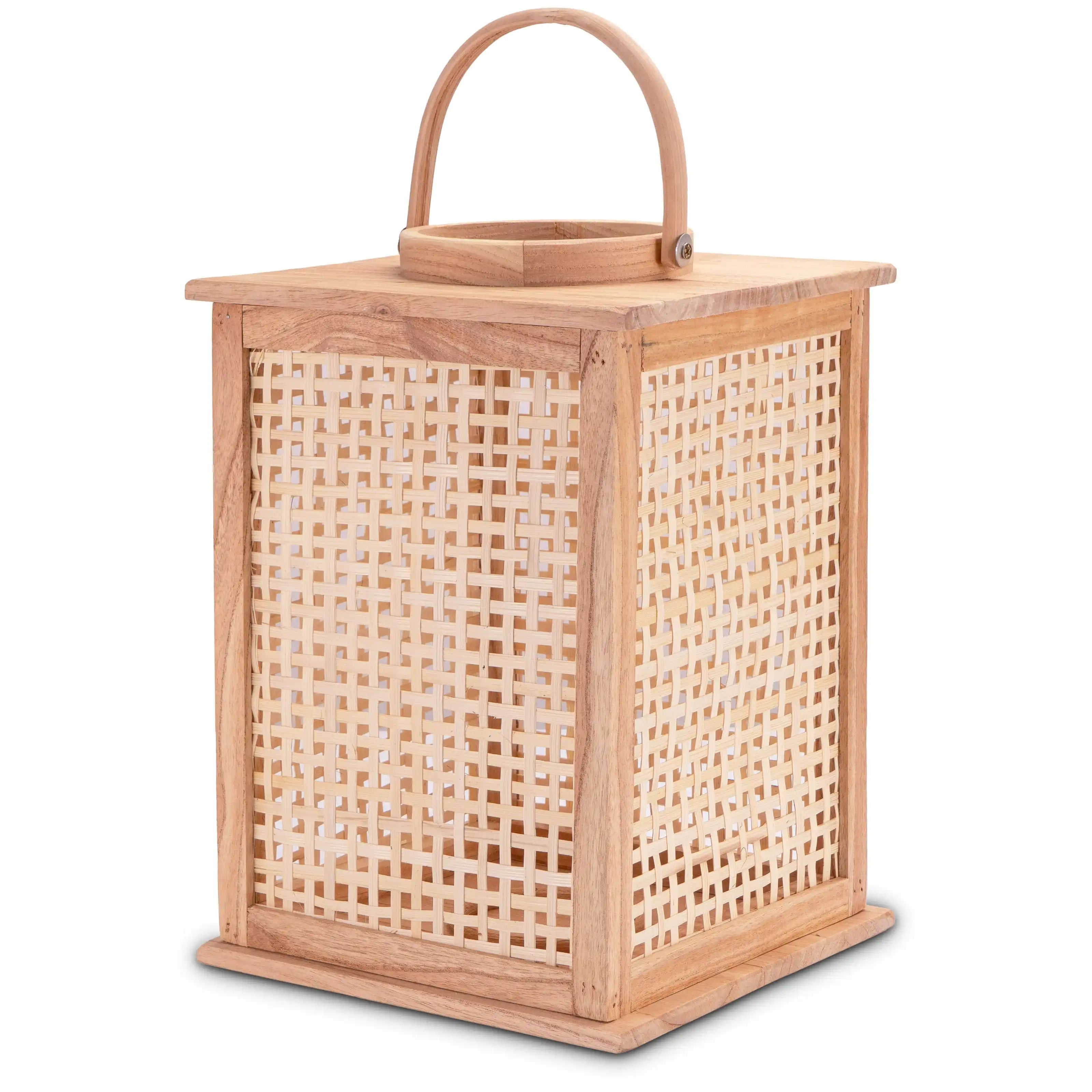 Boho Bambus Windlicht Laterne 25×25×35cm