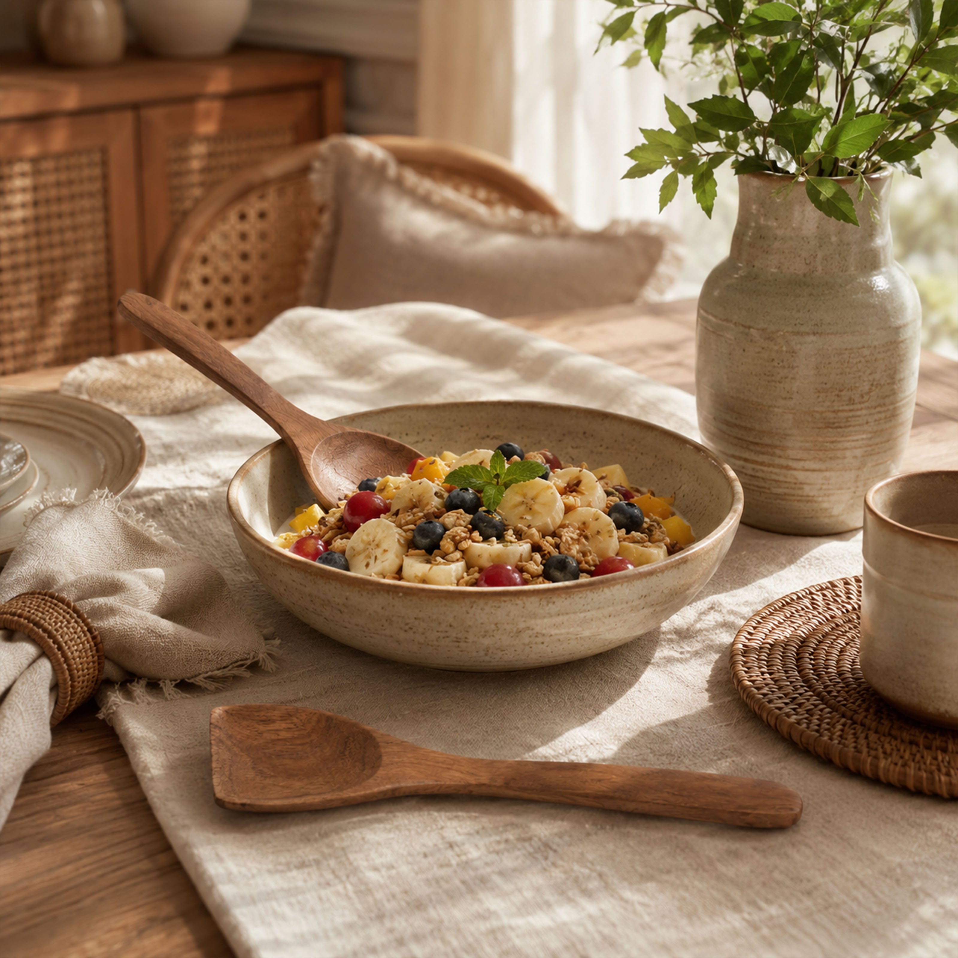 Handgefertigtes Salatbesteck aus Mangoholz – Vielseitige Holzlöffel für Küche & Pfanne
