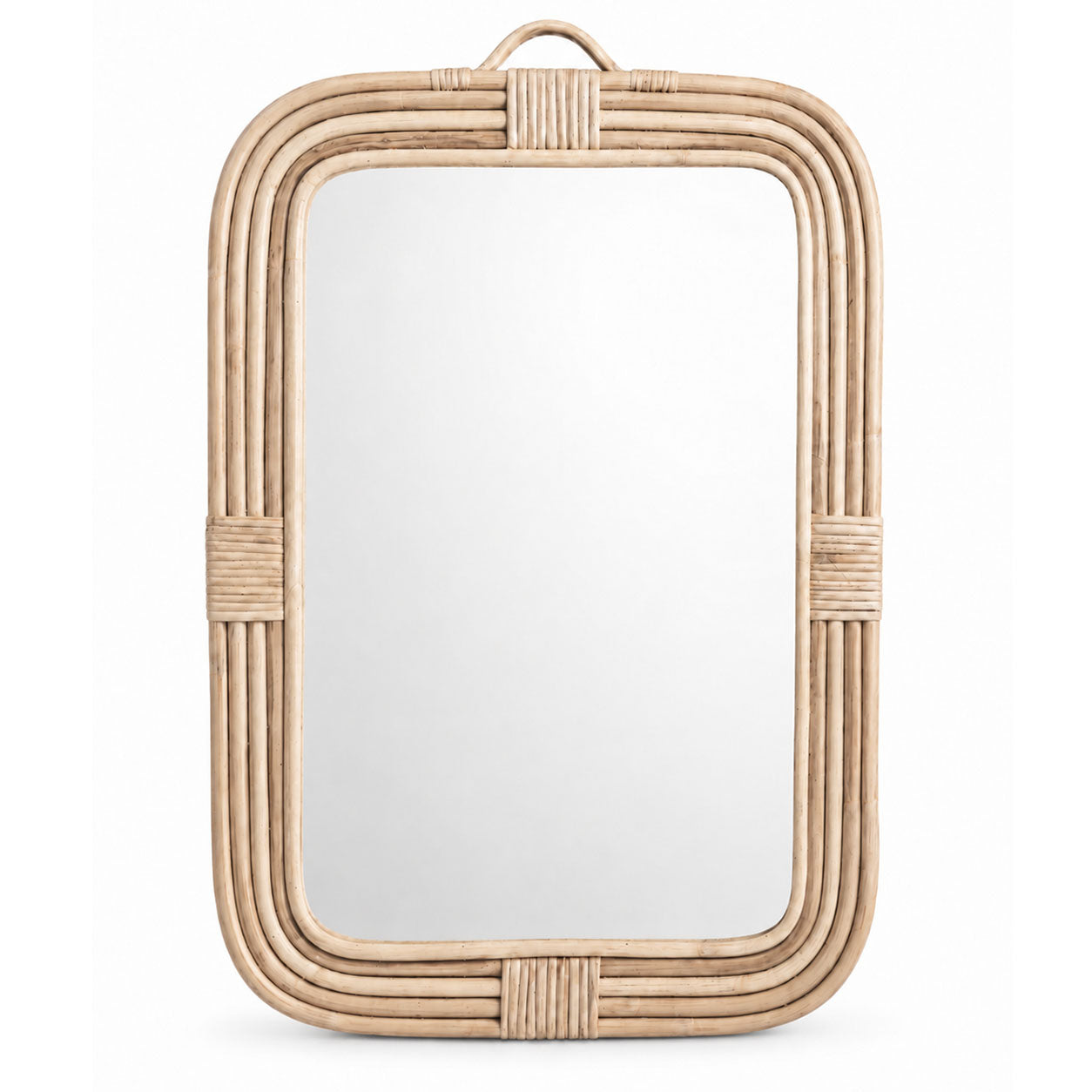 Handmade Rectangular Rattan Mirror with Wide Frame – Your Statement for Natural Living
