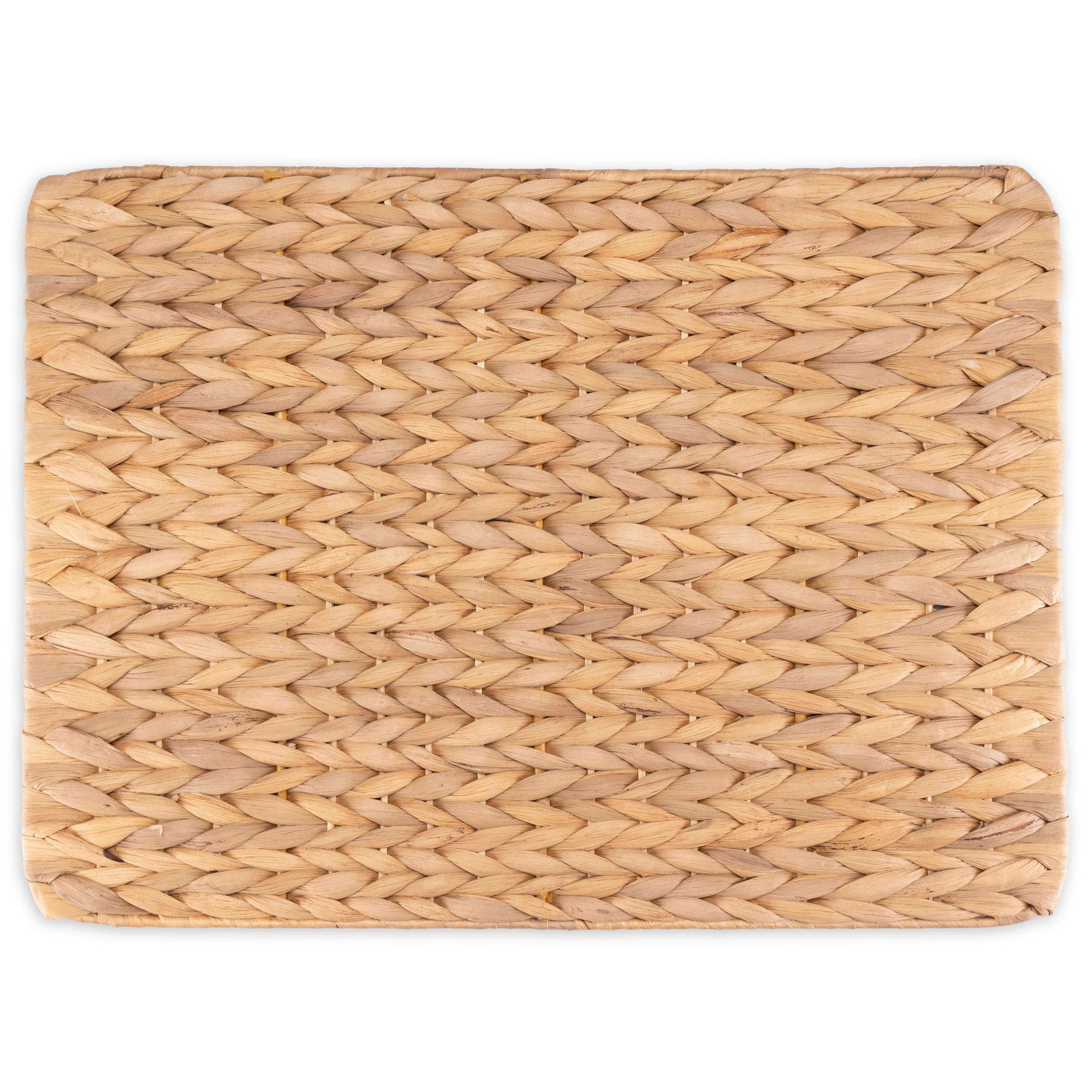 Stabile Tischsets mit Stahlrahmen - rechteckige Platzsets in Stroh Optik - Decorasian.eu