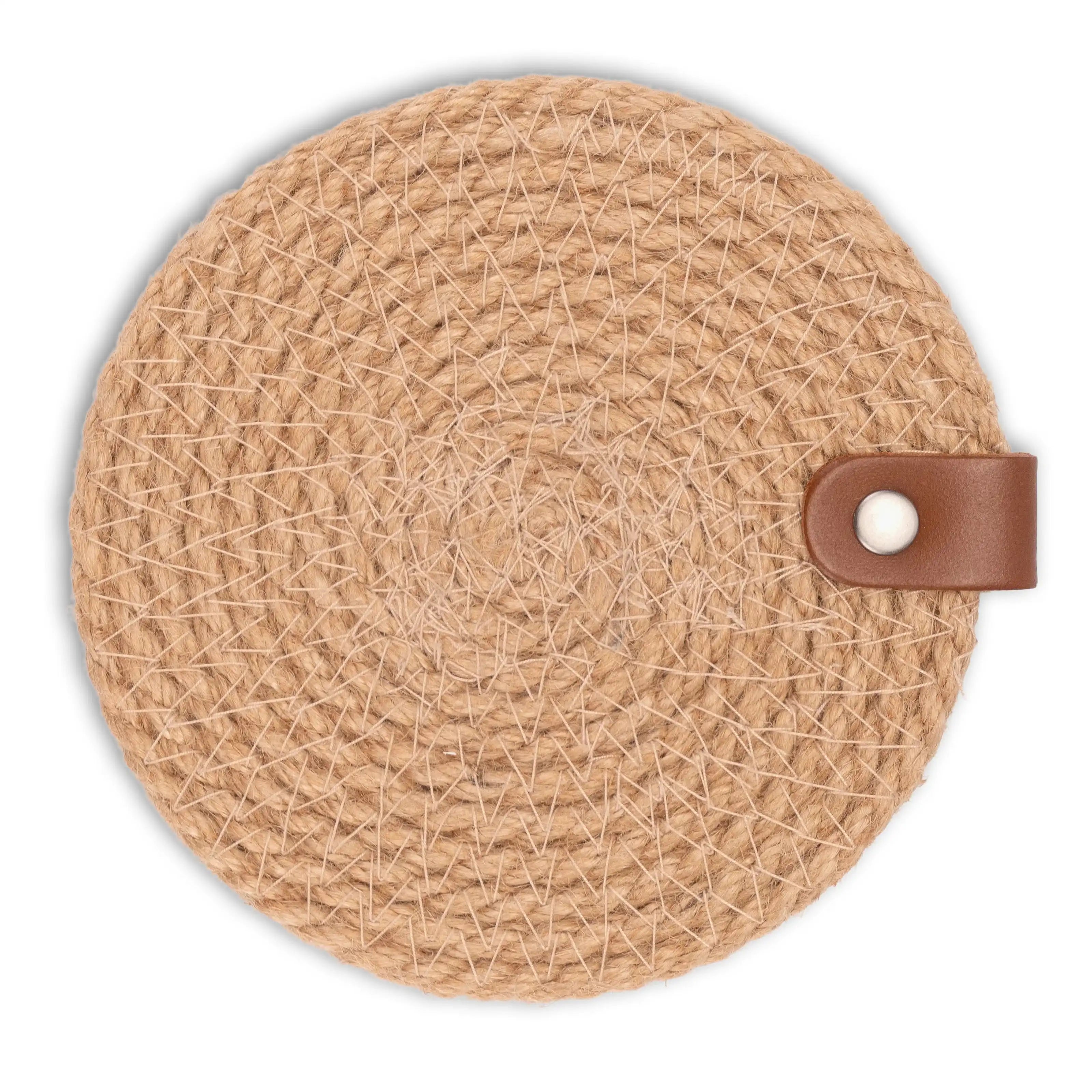 Decorasian Jute Platzset Rund Ø 38cm – 13cm Boho Scandi Tischsets - Platzmatten