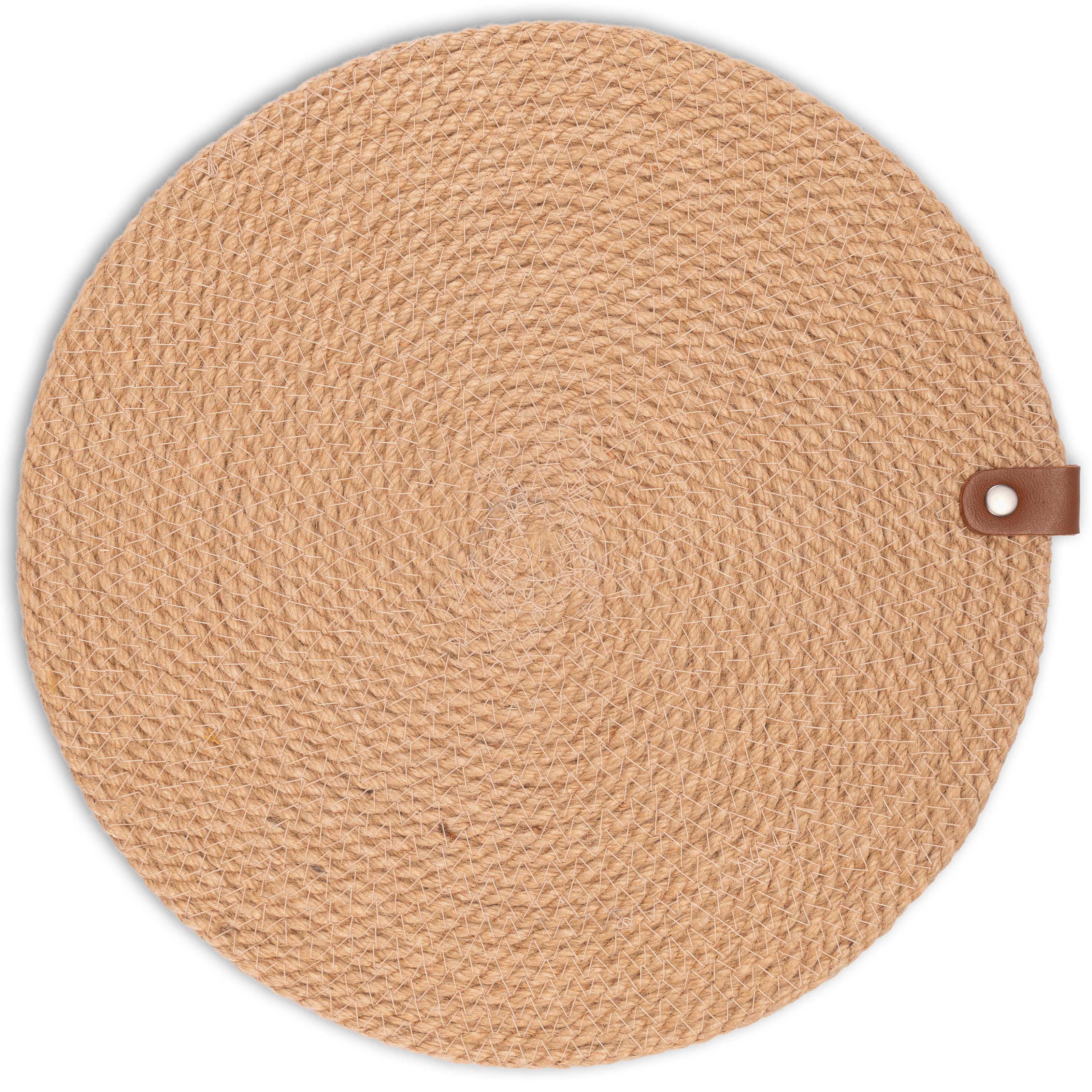 Decorasian Jute Platzset Rund Ø 38cm – 13cm Boho Scandi Tischsets - Platzmatten