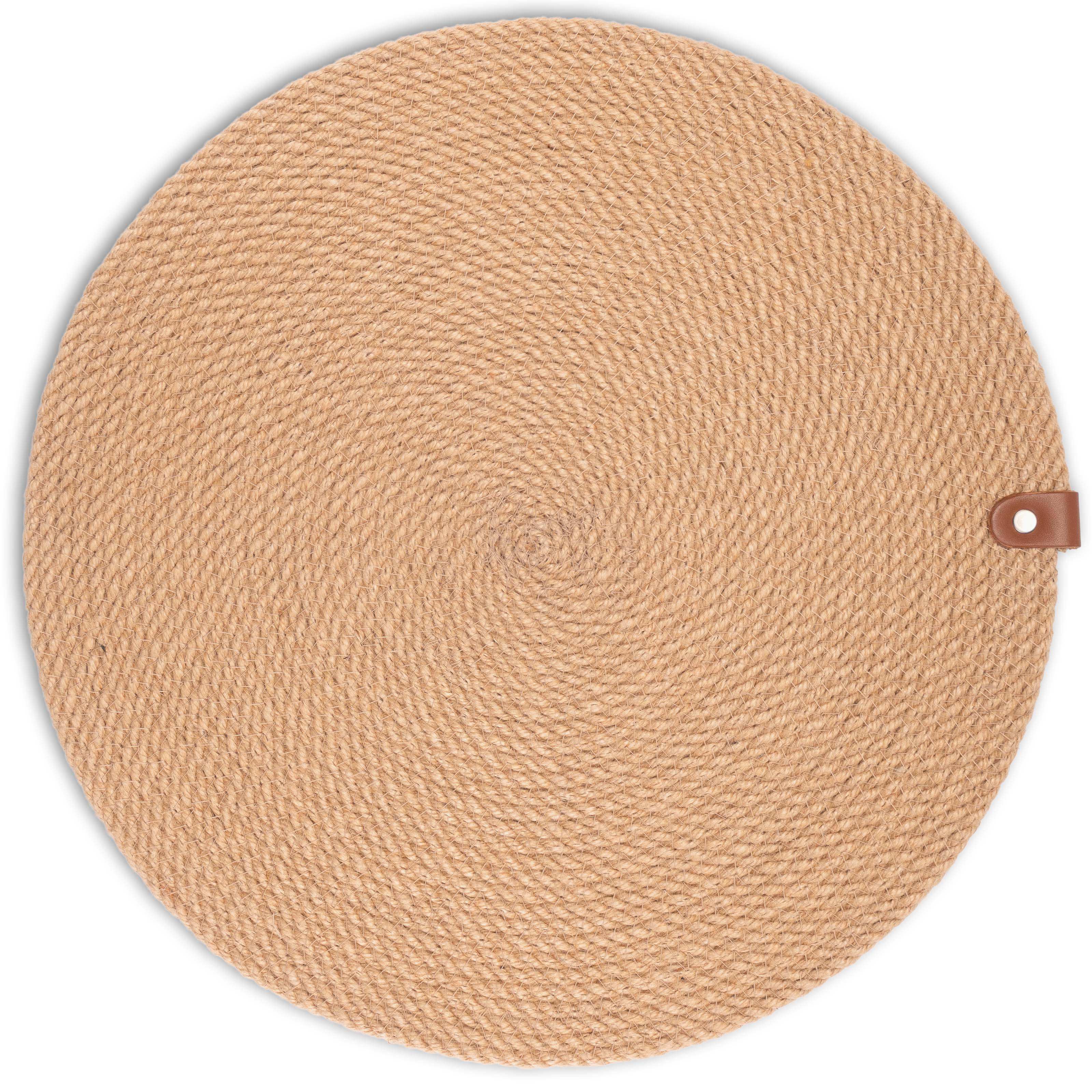 Decorasian Jute Platzset Rund Ø 38cm – 13cm Boho Scandi Tischsets - Platzmatten