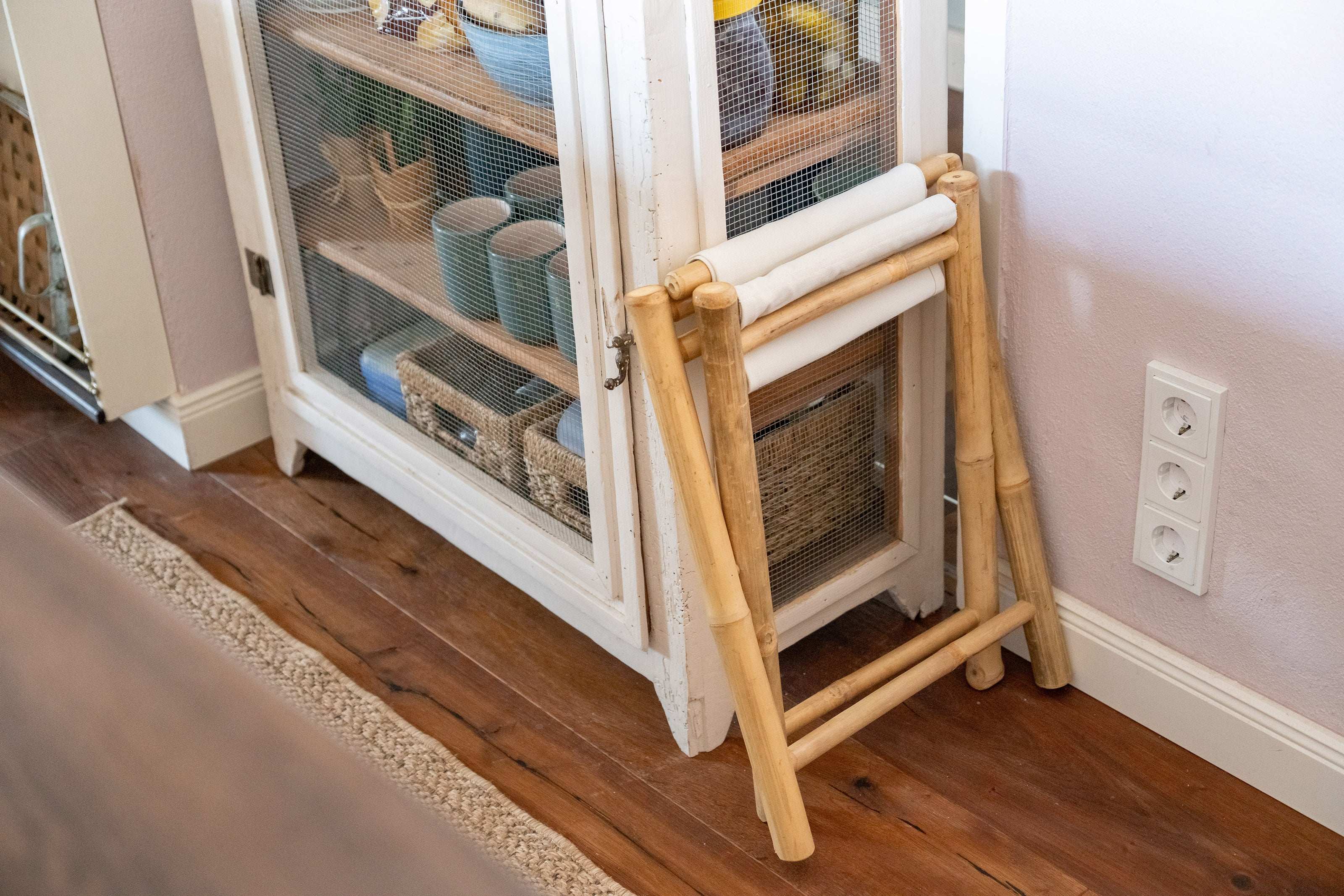 Bambus Klapphocker 40×40×42cm - Fußhocker