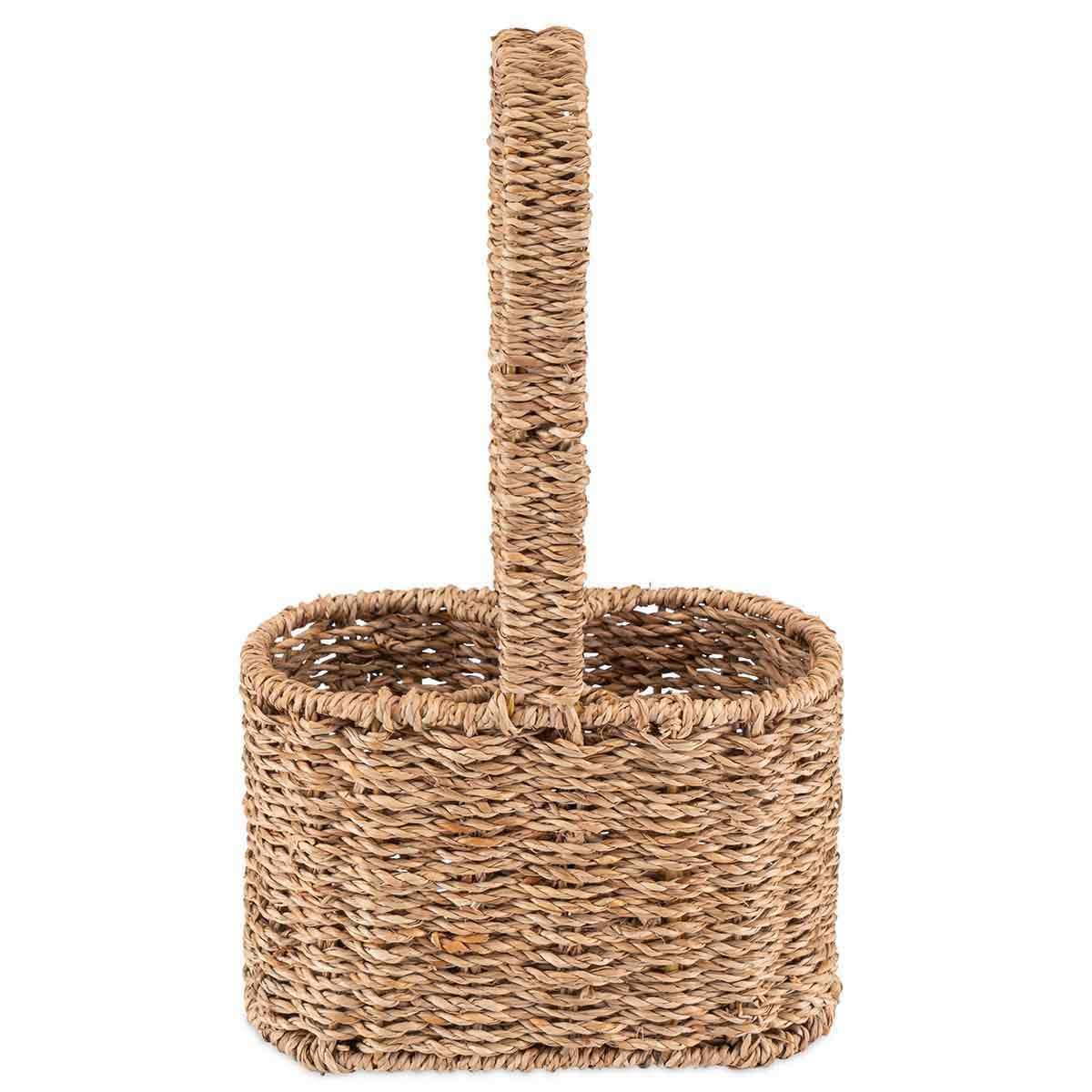 Flaschenkorb für 2 Flaschen, geflochten aus Seegras - Flaschenträger - Decorasian.eu