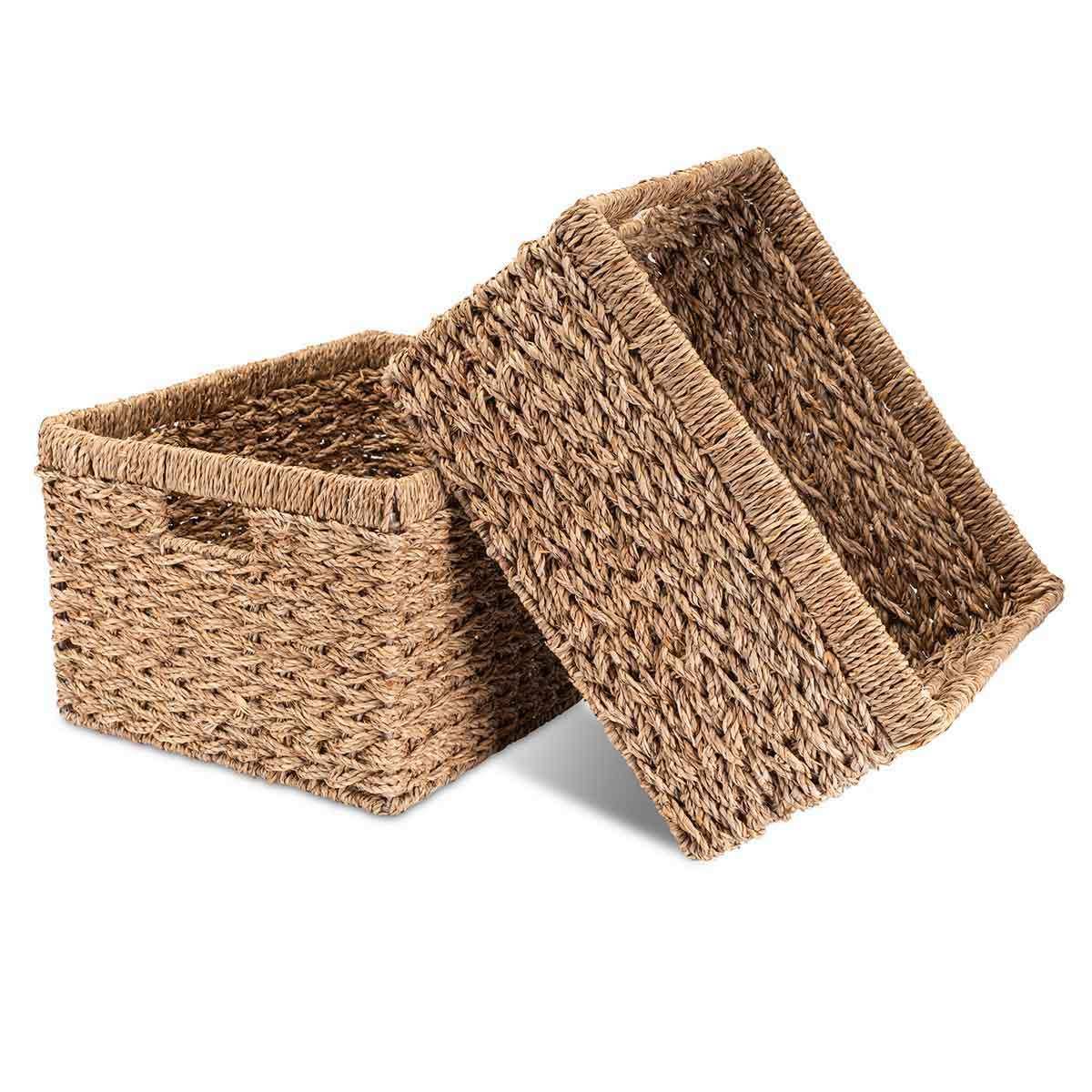 Kiste, geflochten aus Seegras - ideal als Regalkorb zur Aufbewahrung - Decorasian.eu
