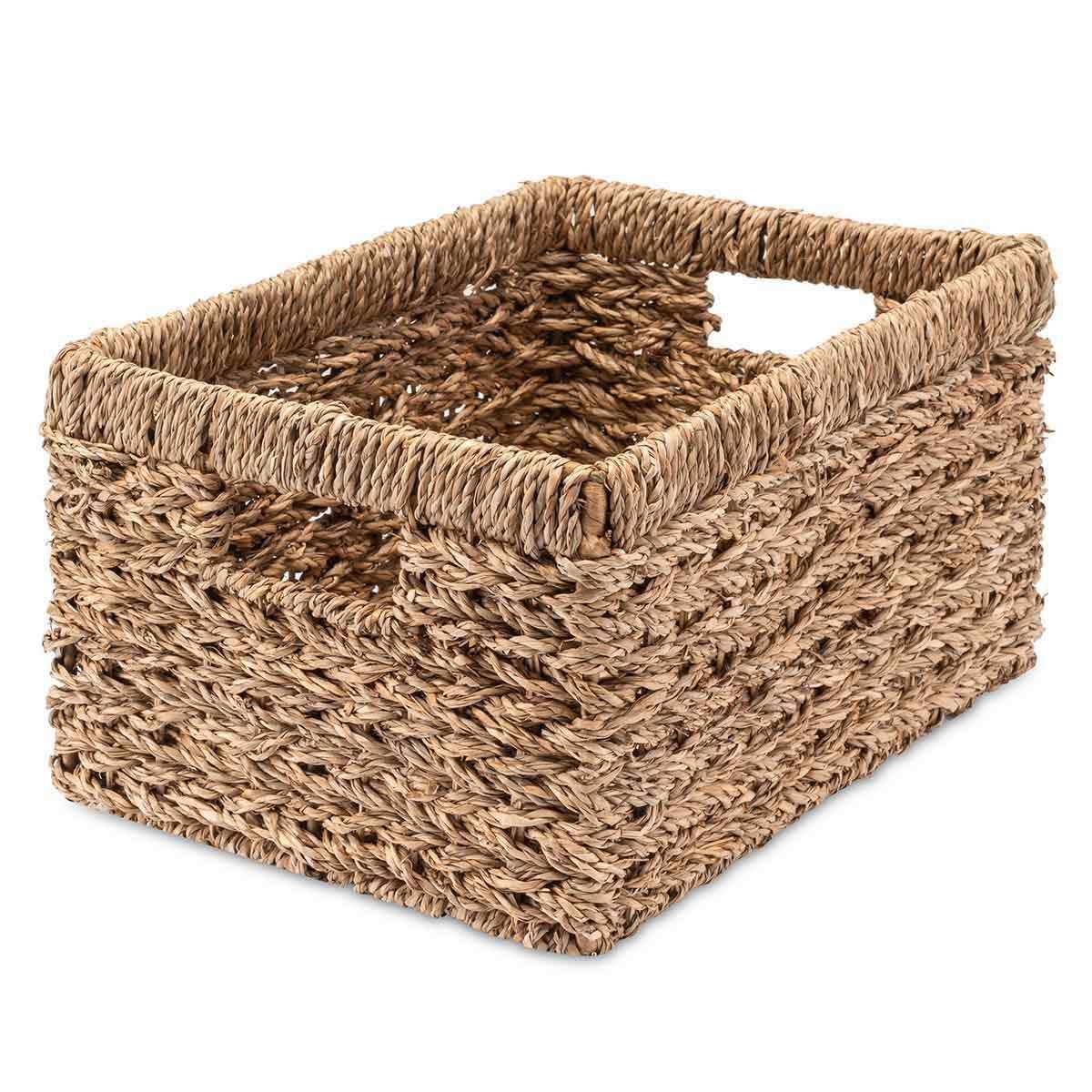 Kiste, geflochten aus Seegras - ideal als Regalkorb zur Aufbewahrung - Decorasian.eu