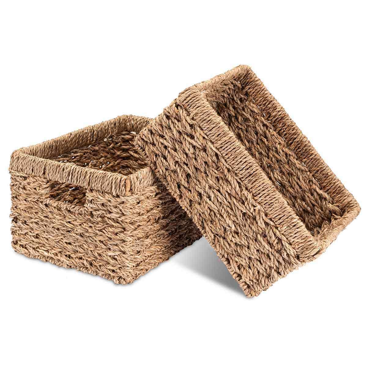 Kiste, geflochten aus Seegras - ideal als Regalkorb zur Aufbewahrung - Decorasian.eu