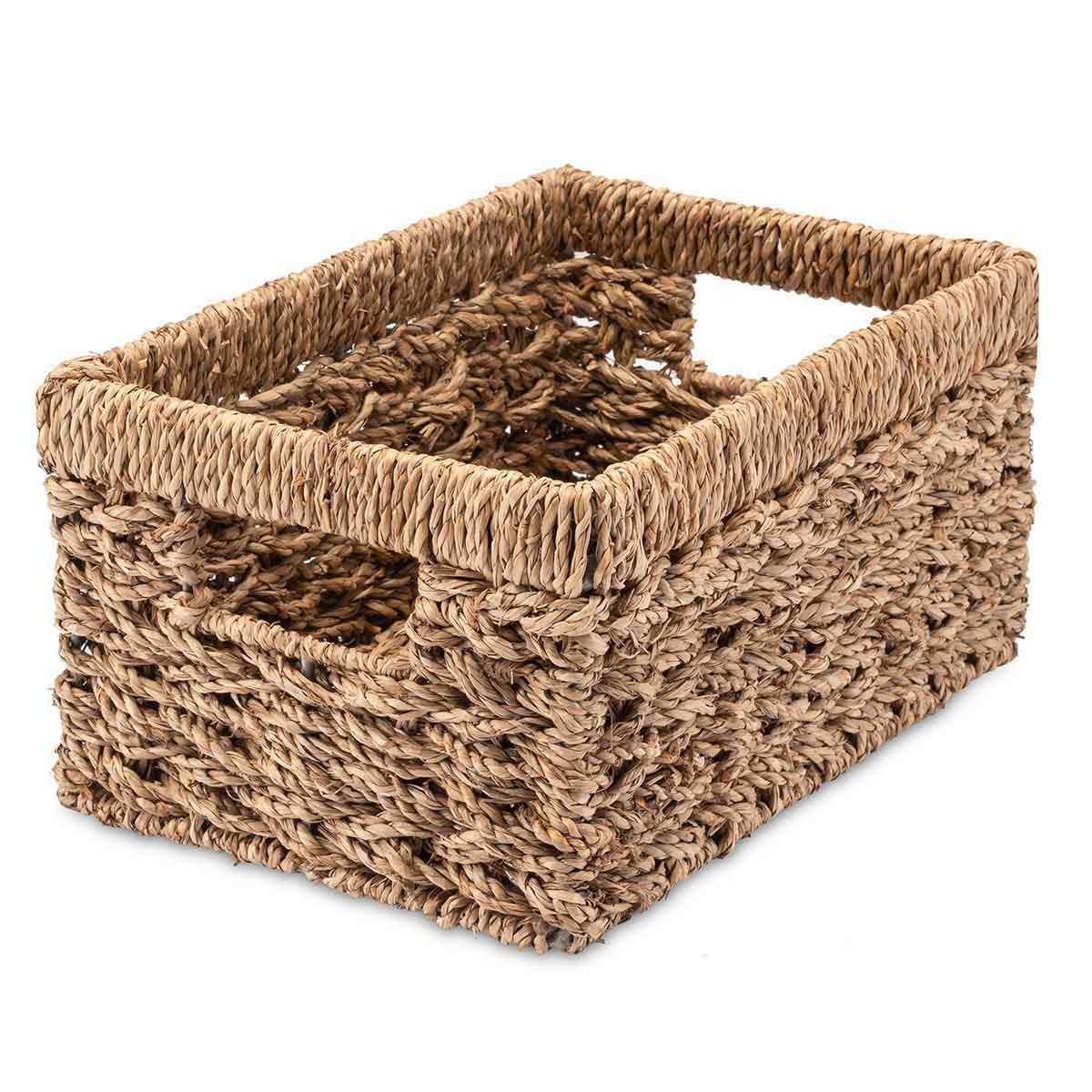 Kiste, geflochten aus Seegras - ideal als Regalkorb zur Aufbewahrung - Decorasian.eu