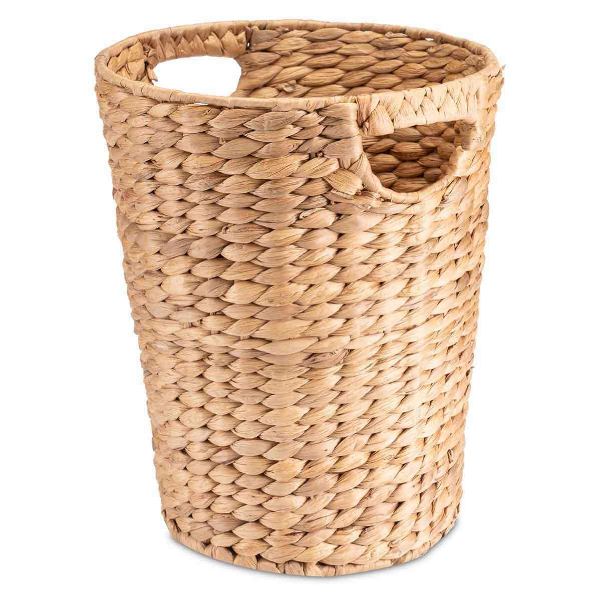 Papierkorb geflochten aus Wasserhyazinthe mit Griffen - Decorasian.eu
