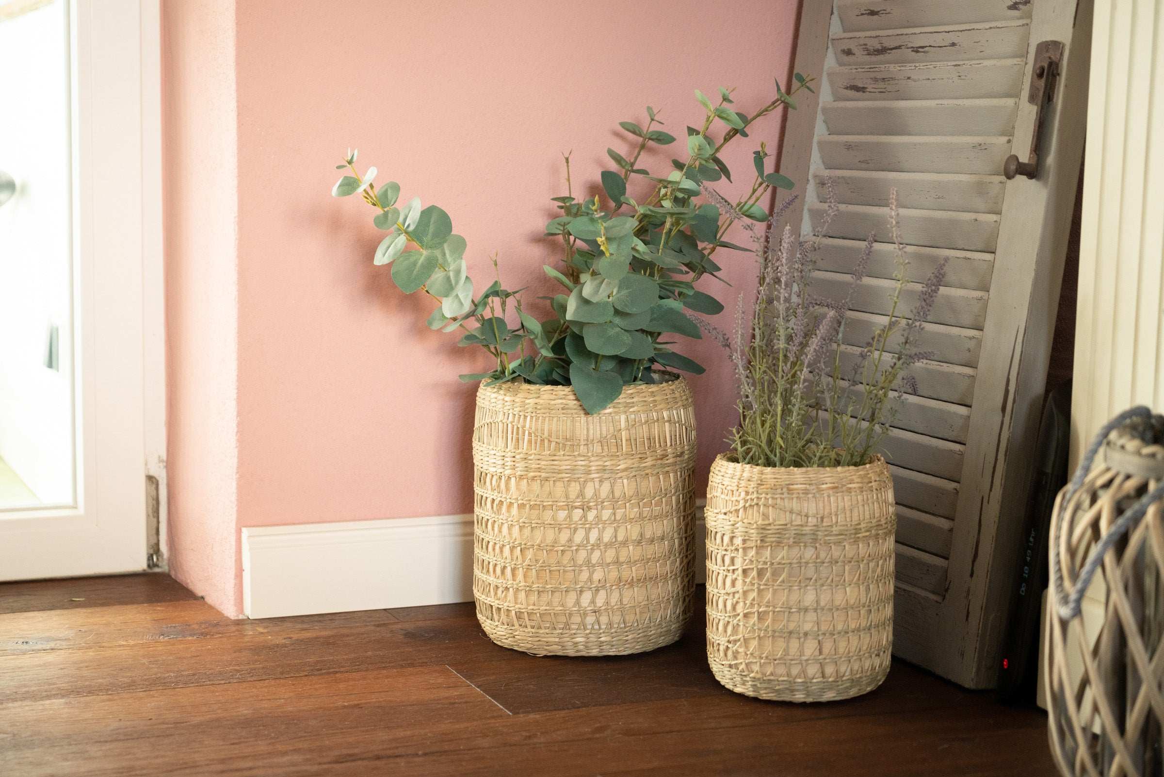 Bodenvase aus Bambus und Seegras für Pampasgras und Trockenblumen - Decorasian.eu