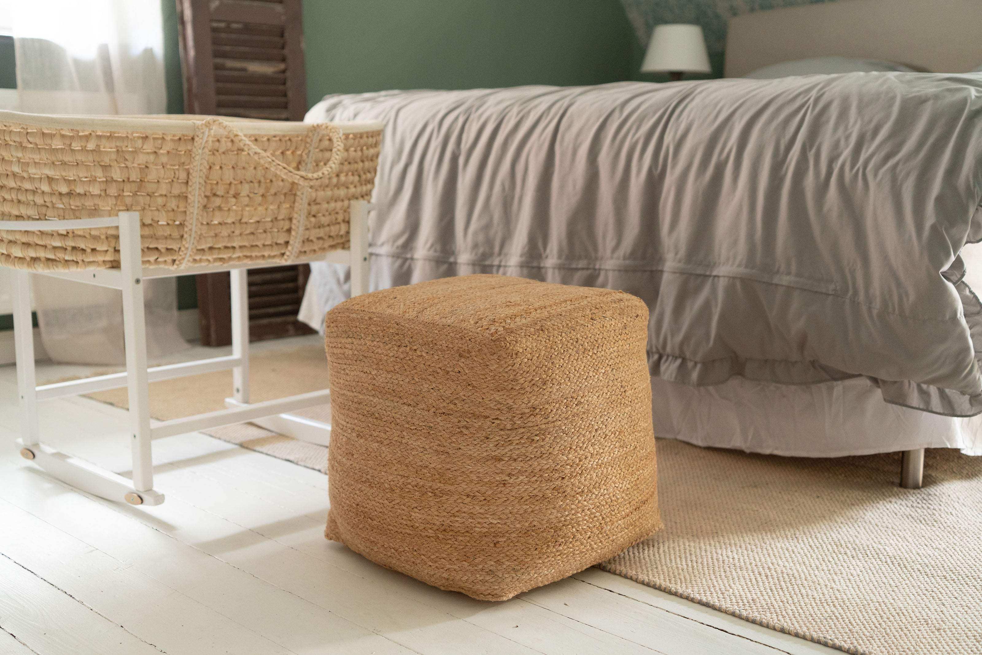 Sitzpouf aus Jute im Boho Stil - Würfelförmig und hoch - Decorasian.eu
