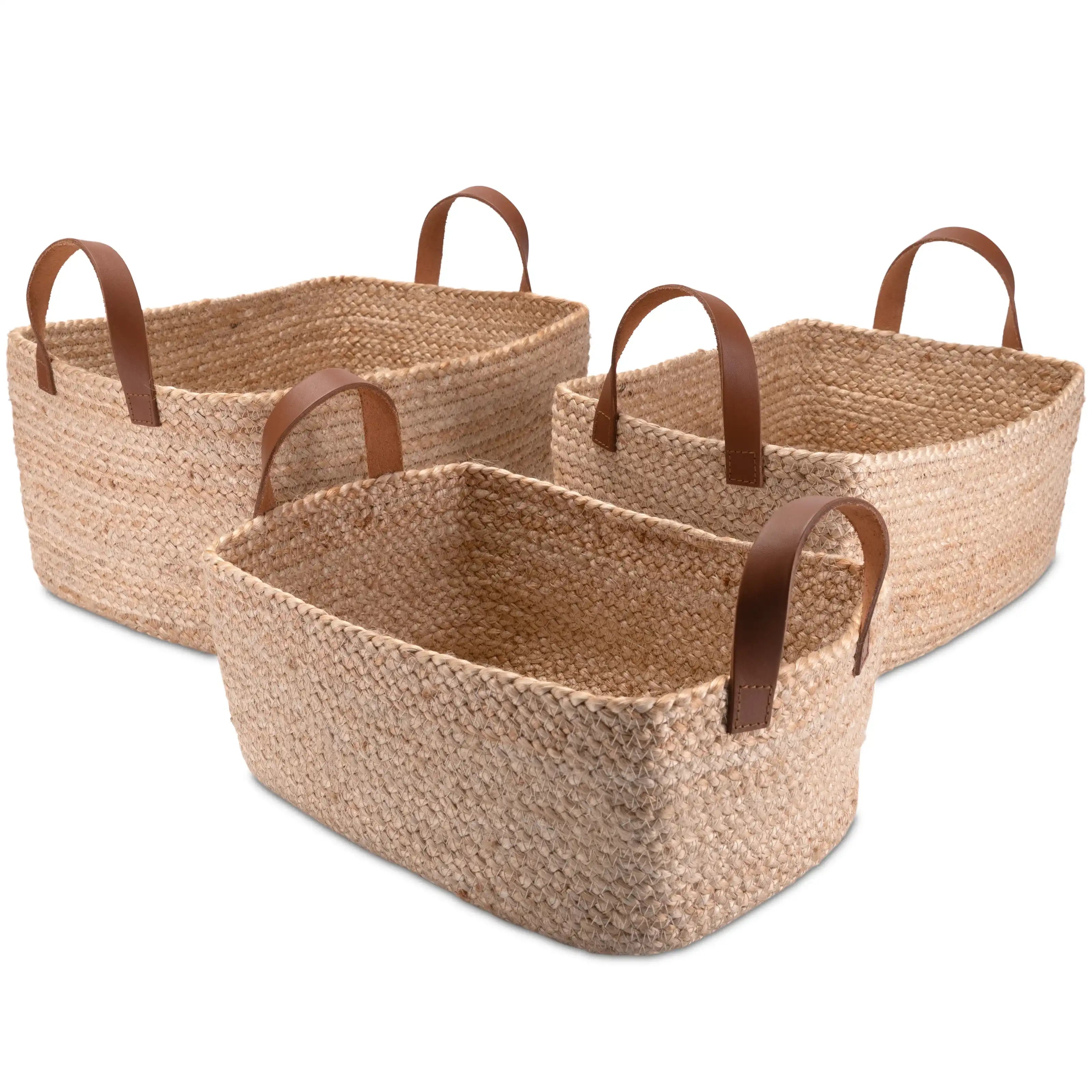 Körbe aus Jute mit Lederhenkeln – Nachhaltige Aufbewahrung mit Stil für Bad, Kinderzimmer & Schlafzimmer