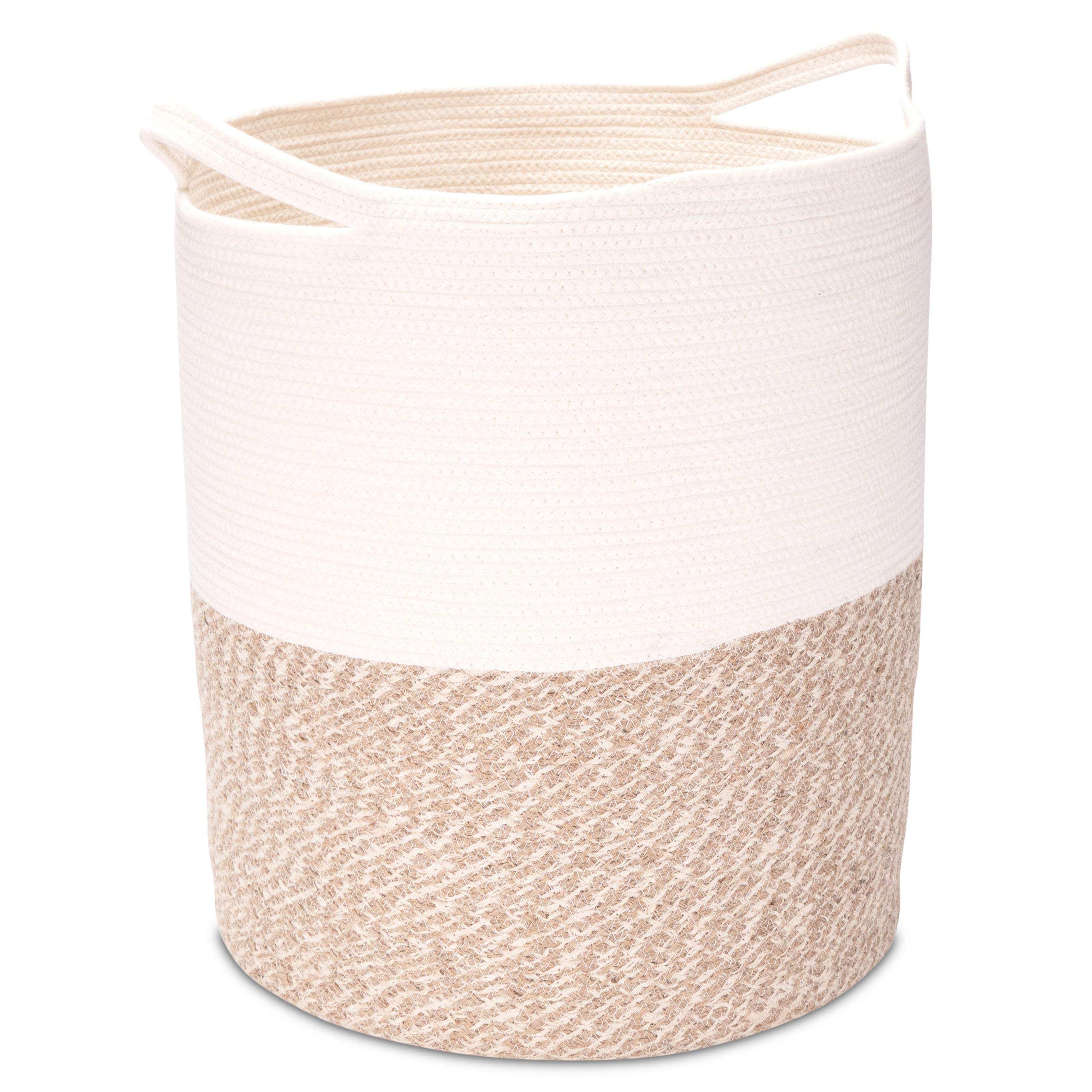Großer Wäschekorb aus Jute und Baumwolle - Decorasian.eu