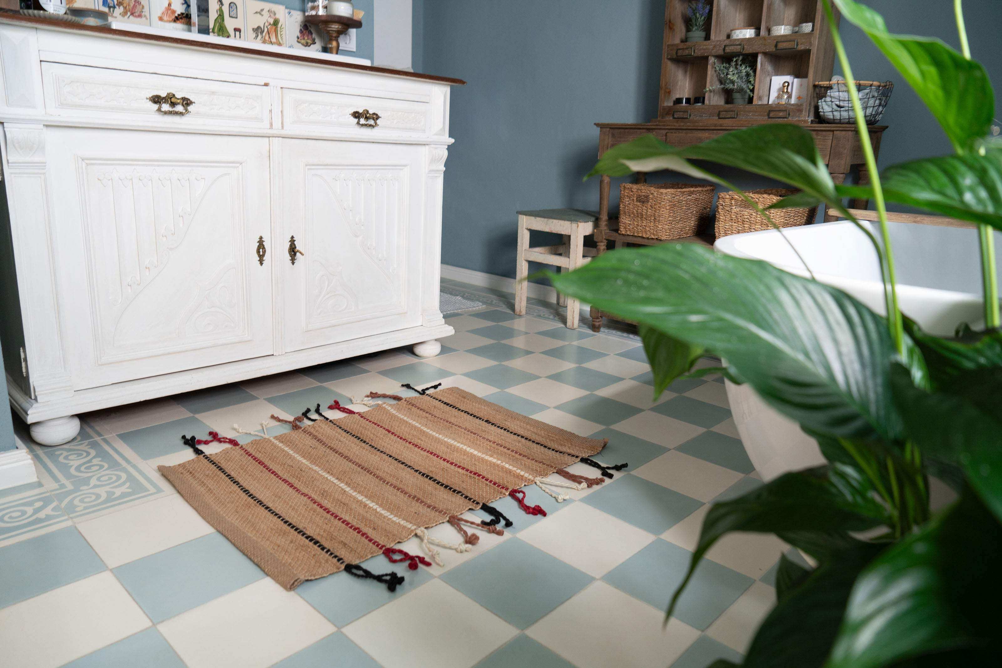 Juteteppich im Boho Stil - Decorasian.eu