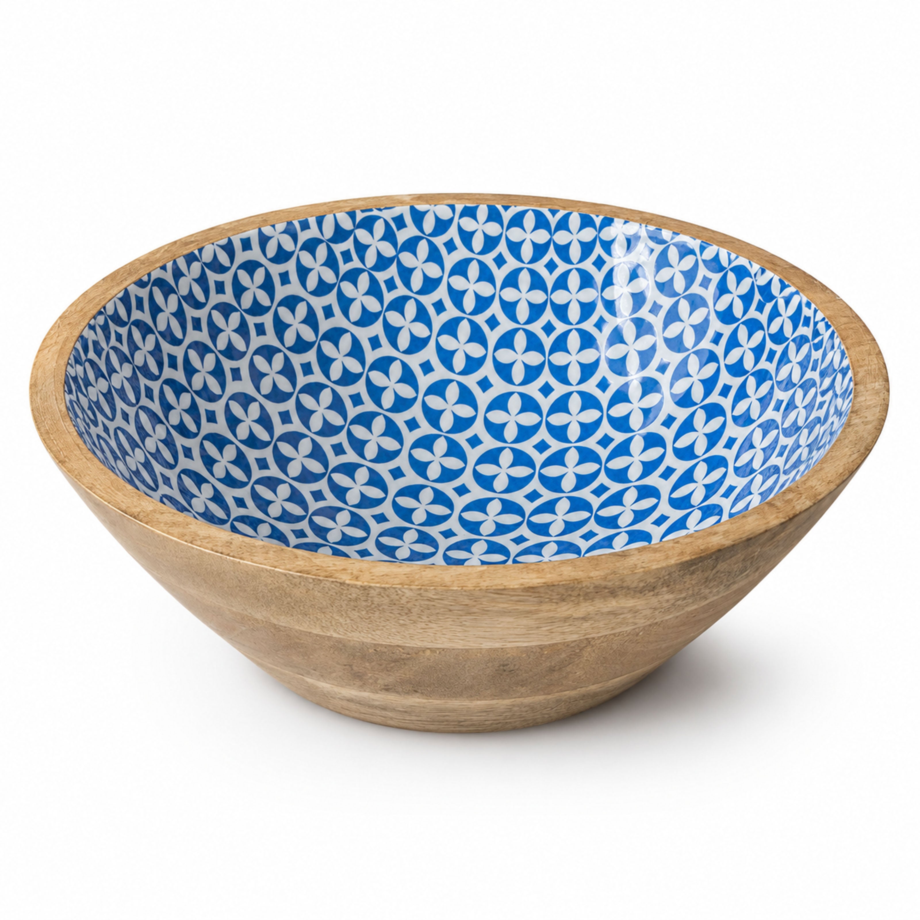 Mangoholz Schale mit Emaille-Muster für Salate & Dekoration - Mosaik