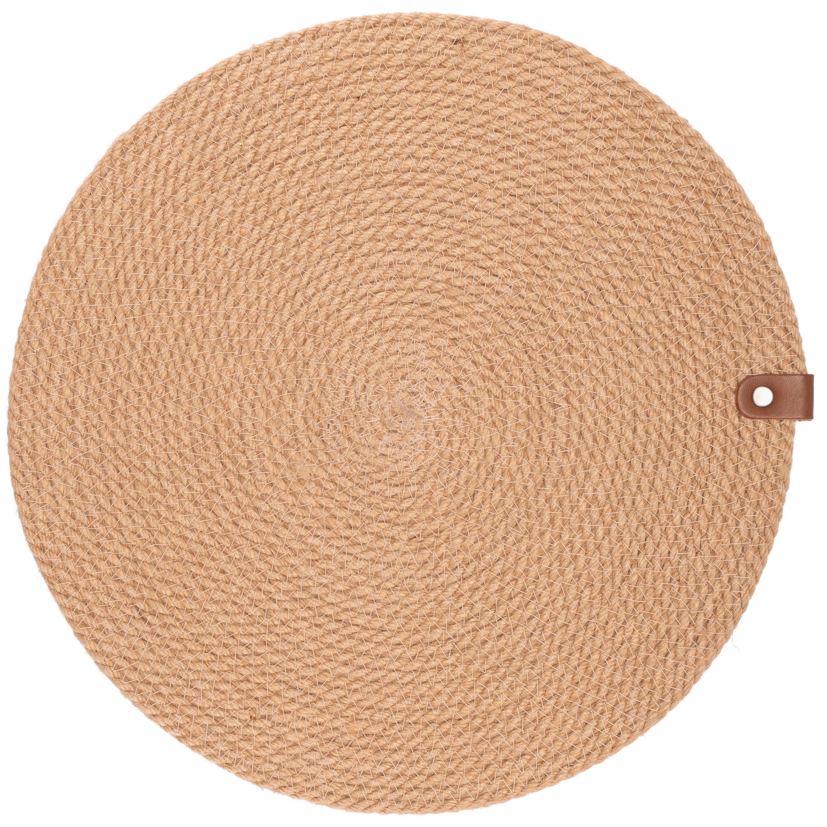 Decorasian Jute Platzset Rund Ø 38cm – 13cm Boho Scandi Tischsets - Platzmatten