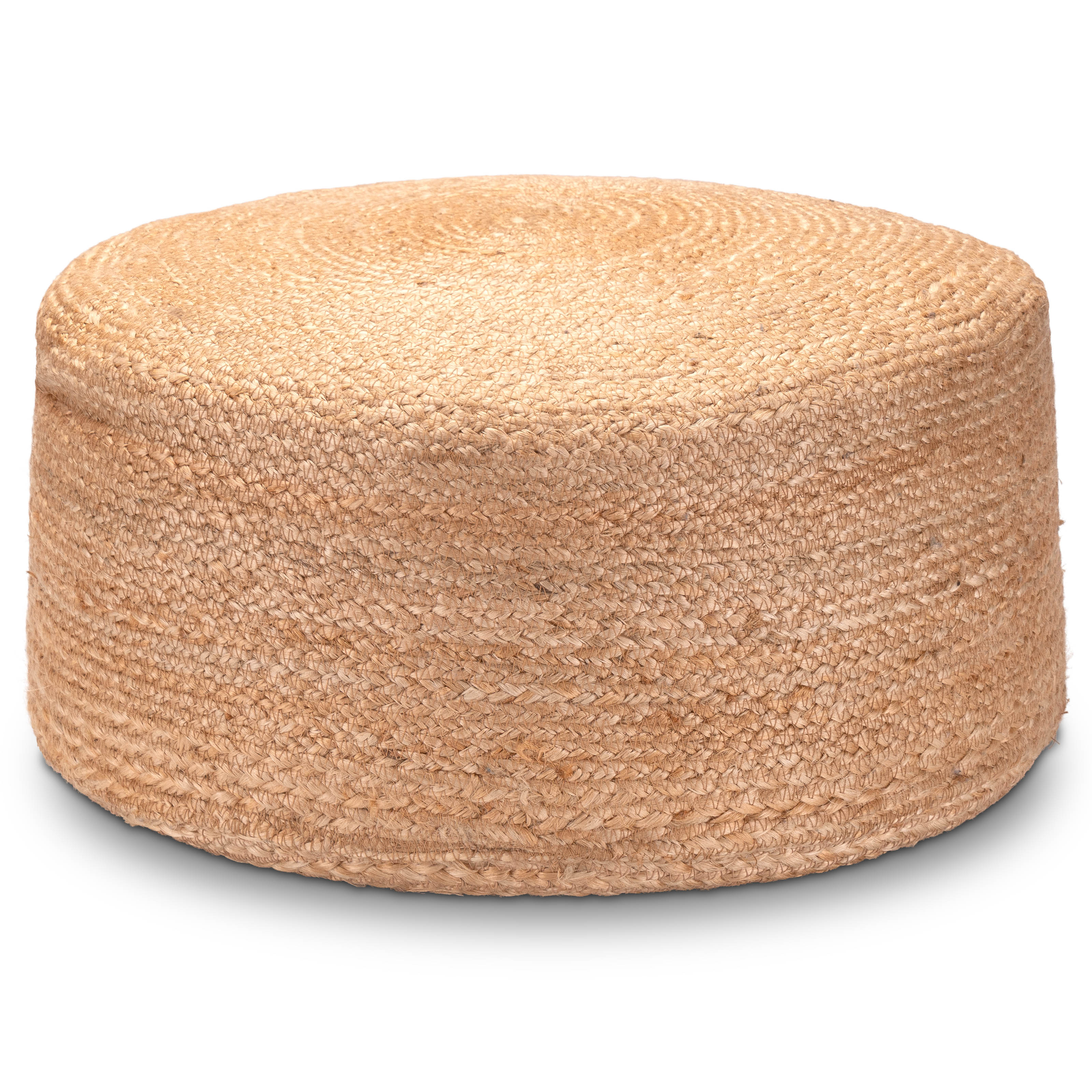 Großer Jute Pouf Hocker 50x20cm – Handgeflochtenes Boho-Sitzkissen für maximalen Wohnkomfort
