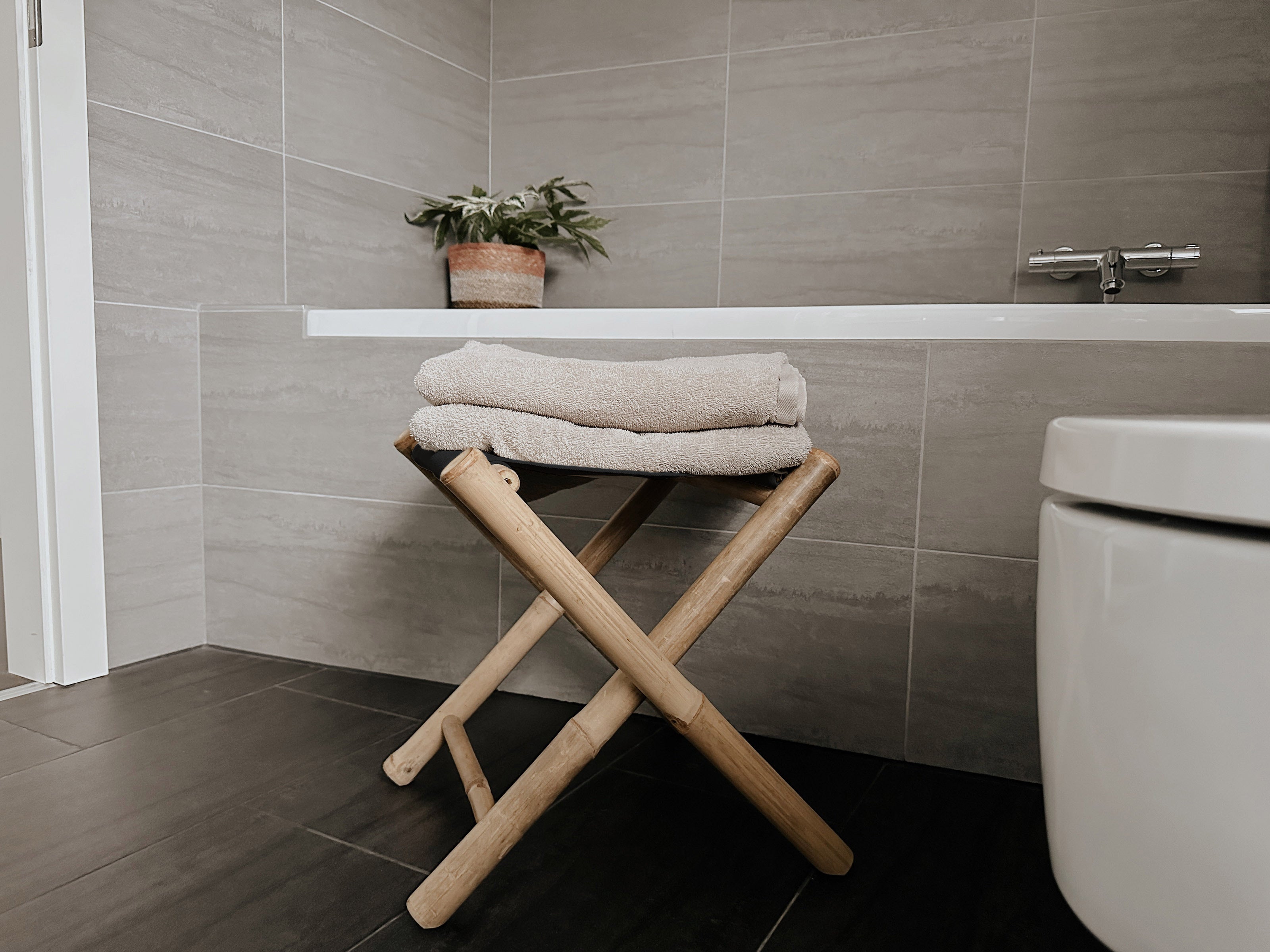 Bambus Klapphocker 40×40×42cm - Fußhocker