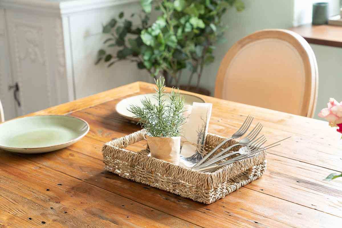 Flacher Ablagekorb aus Seegras - Decorasian.eu