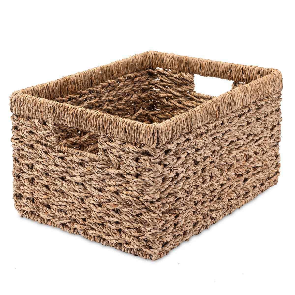Kiste, geflochten aus Seegras - ideal als Regalkorb zur Aufbewahrung - Decorasian.eu